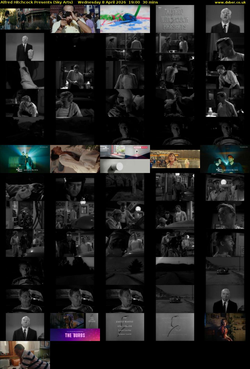 Alfred Hitchcock Presents (Sky Arts) Wednesday 8 April 2026 19:00 - 19:30