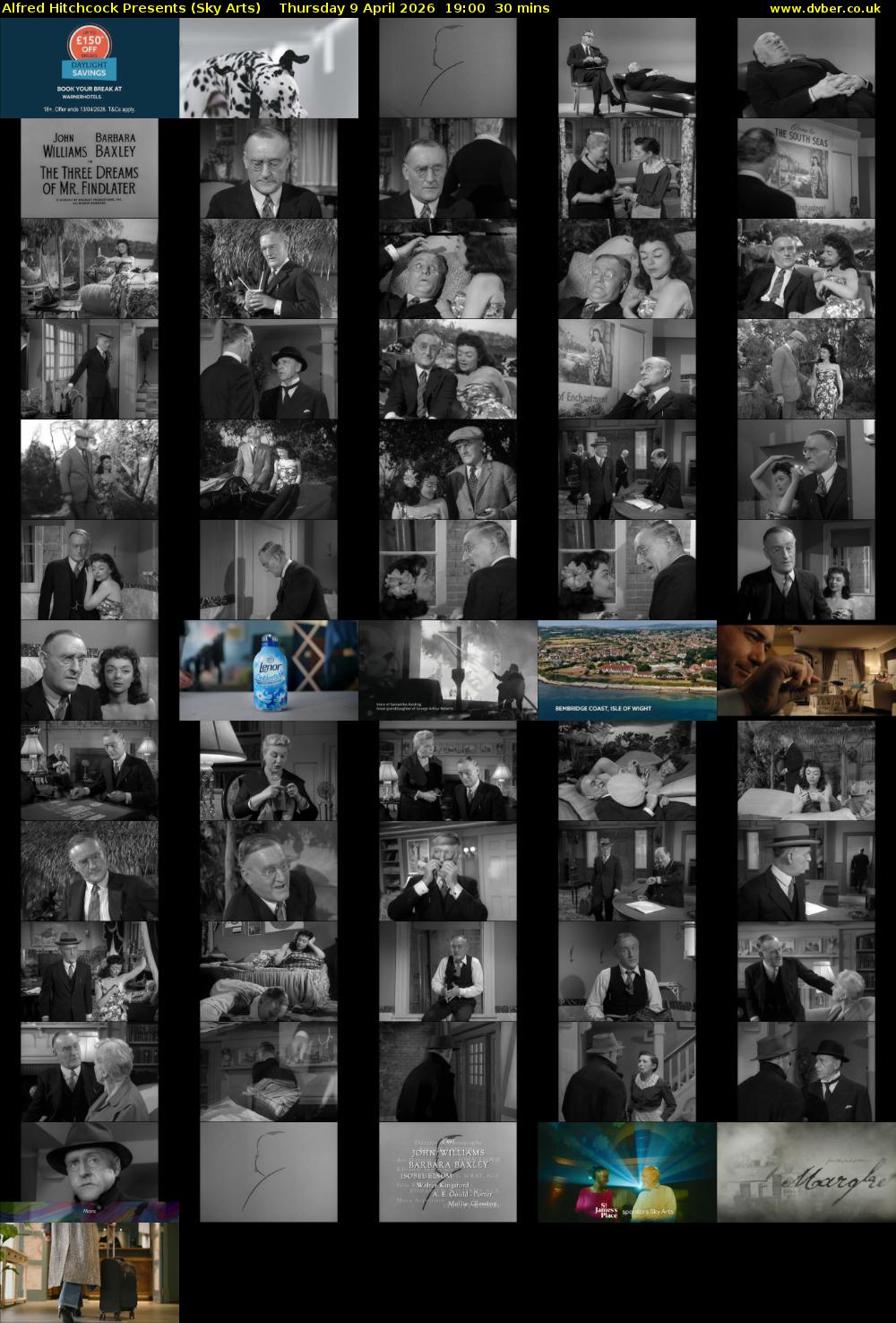 Alfred Hitchcock Presents (Sky Arts) Thursday 9 April 2026 19:00 - 19:30