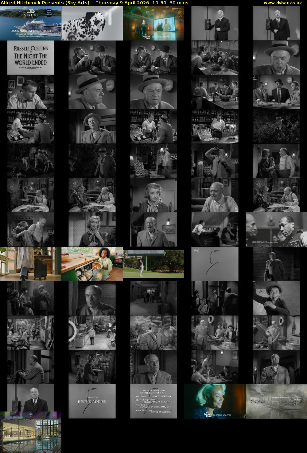 Alfred Hitchcock Presents (Sky Arts) Thursday 9 April 2026 19:30 - 20:00