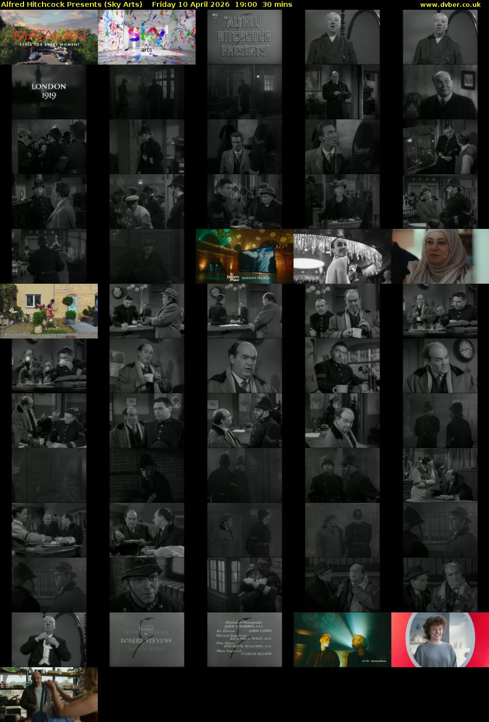 Alfred Hitchcock Presents (Sky Arts) Friday 10 April 2026 19:00 - 19:30