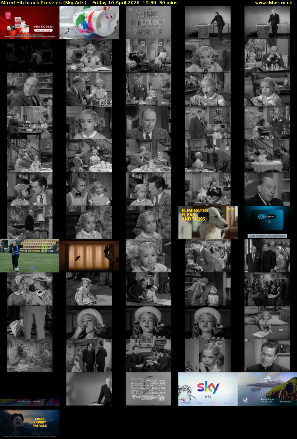 Alfred Hitchcock Presents (Sky Arts) Friday 10 April 2026 19:30 - 20:00
