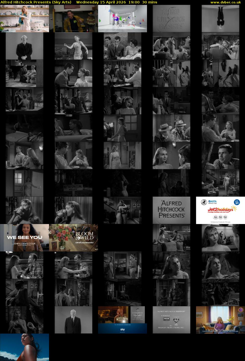 Alfred Hitchcock Presents (Sky Arts) Wednesday 15 April 2026 19:00 - 19:30