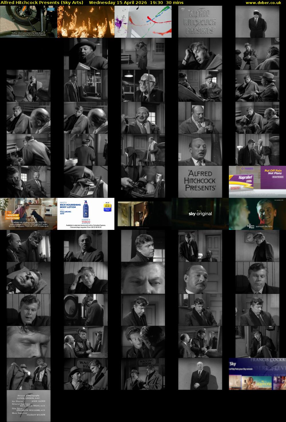 Alfred Hitchcock Presents (Sky Arts) Wednesday 15 April 2026 19:30 - 20:00