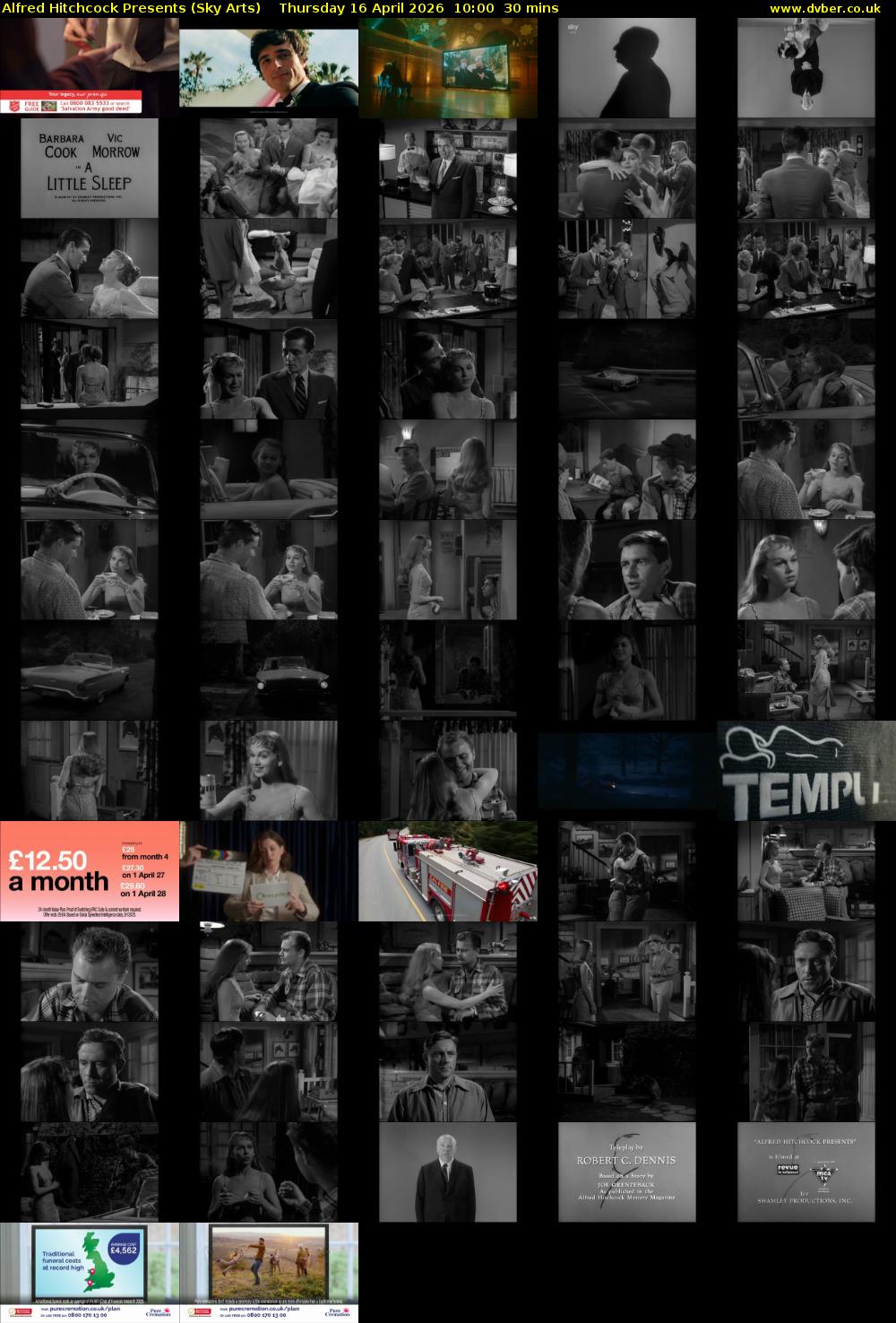 Alfred Hitchcock Presents (Sky Arts) Thursday 16 April 2026 10:00 - 10:30