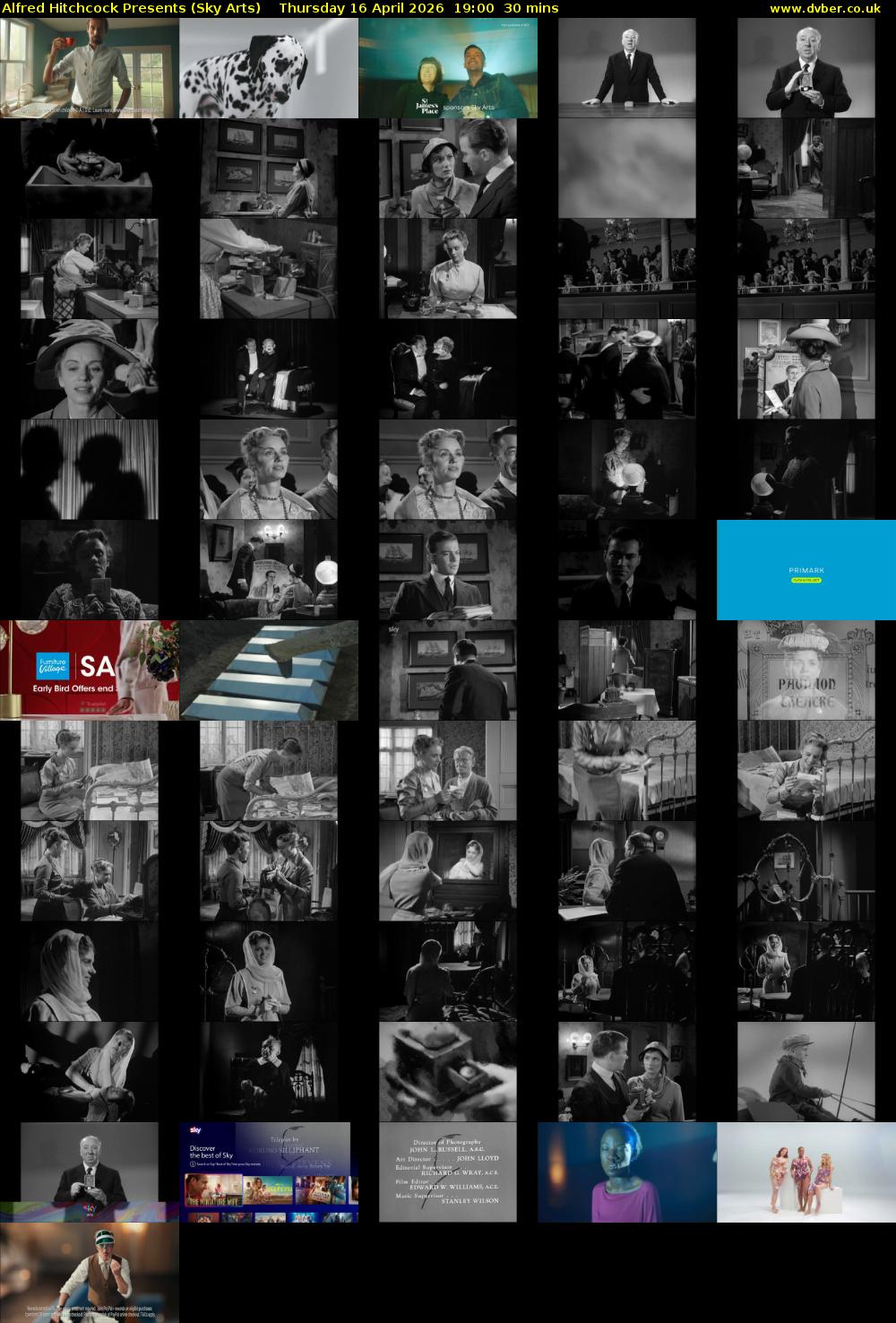 Alfred Hitchcock Presents (Sky Arts) Thursday 16 April 2026 19:00 - 19:30