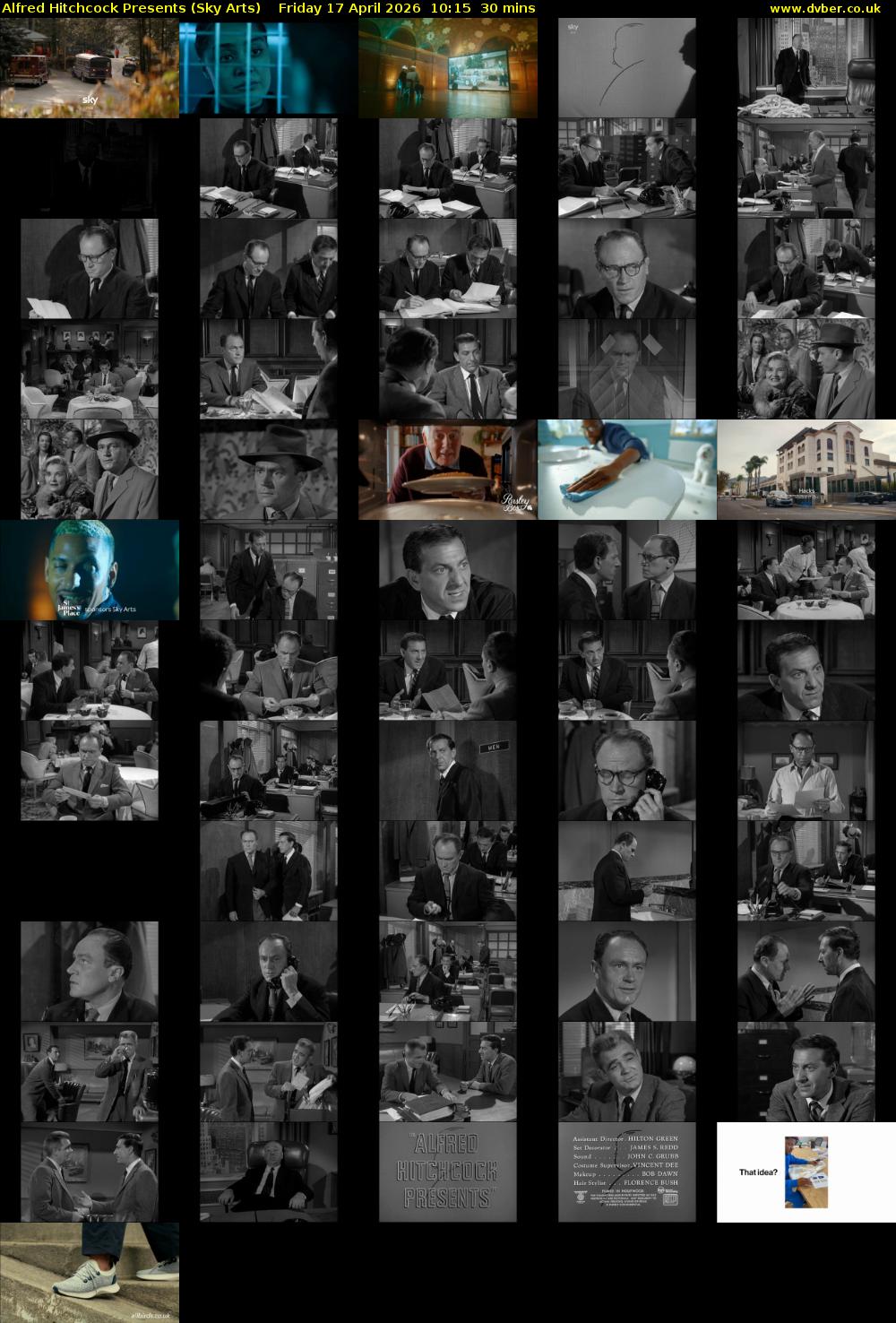 Alfred Hitchcock Presents (Sky Arts) Friday 17 April 2026 10:15 - 10:45