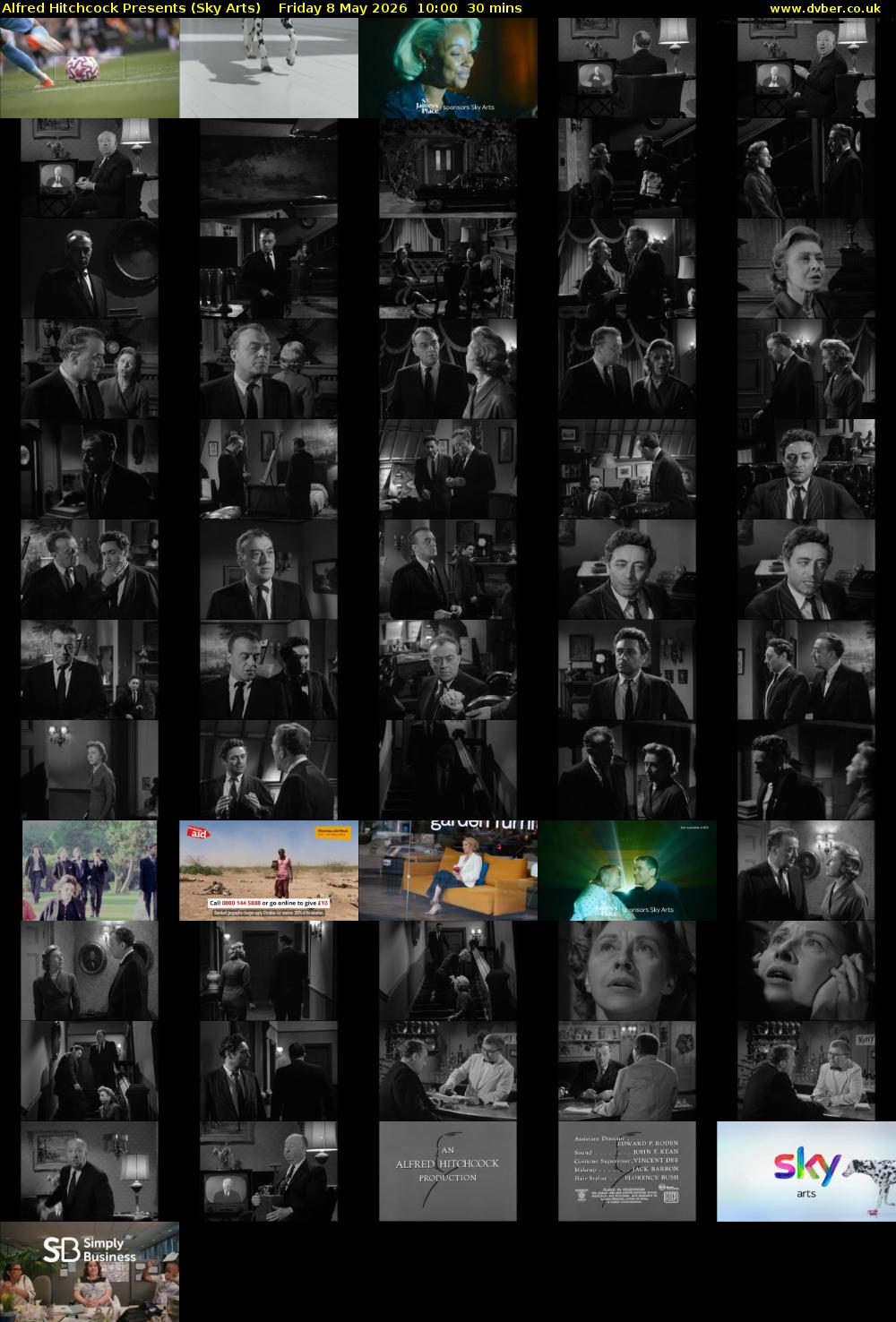 Alfred Hitchcock Presents (Sky Arts) Friday 8 May 2026 10:00 - 10:30