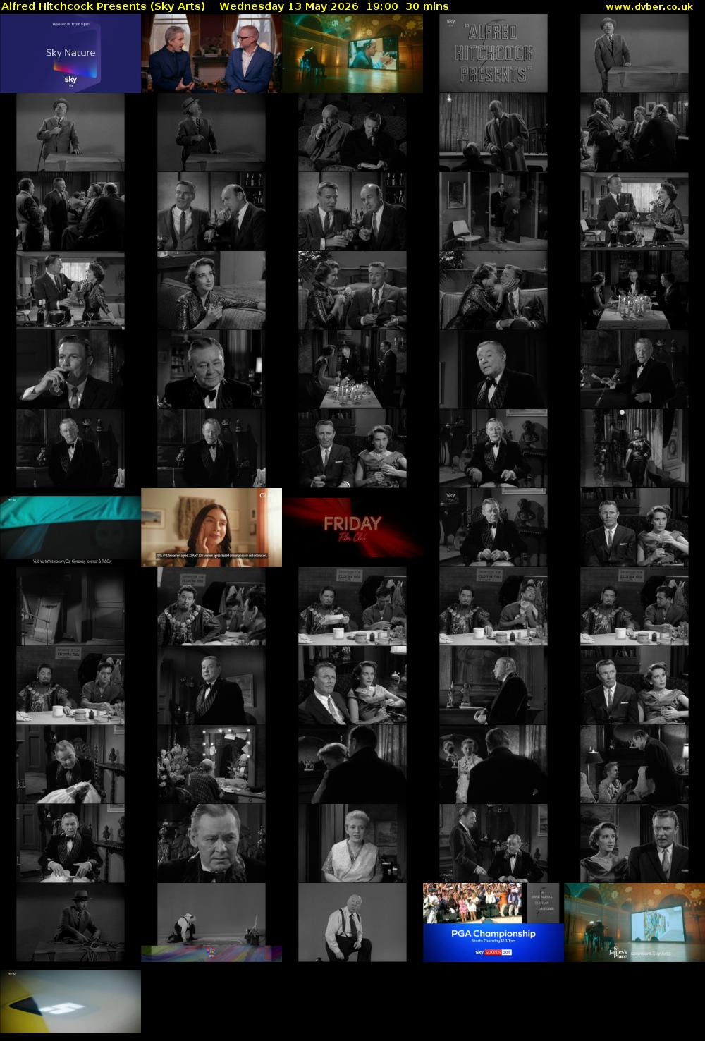 Alfred Hitchcock Presents (Sky Arts) Wednesday 13 May 2026 19:00 - 19:30