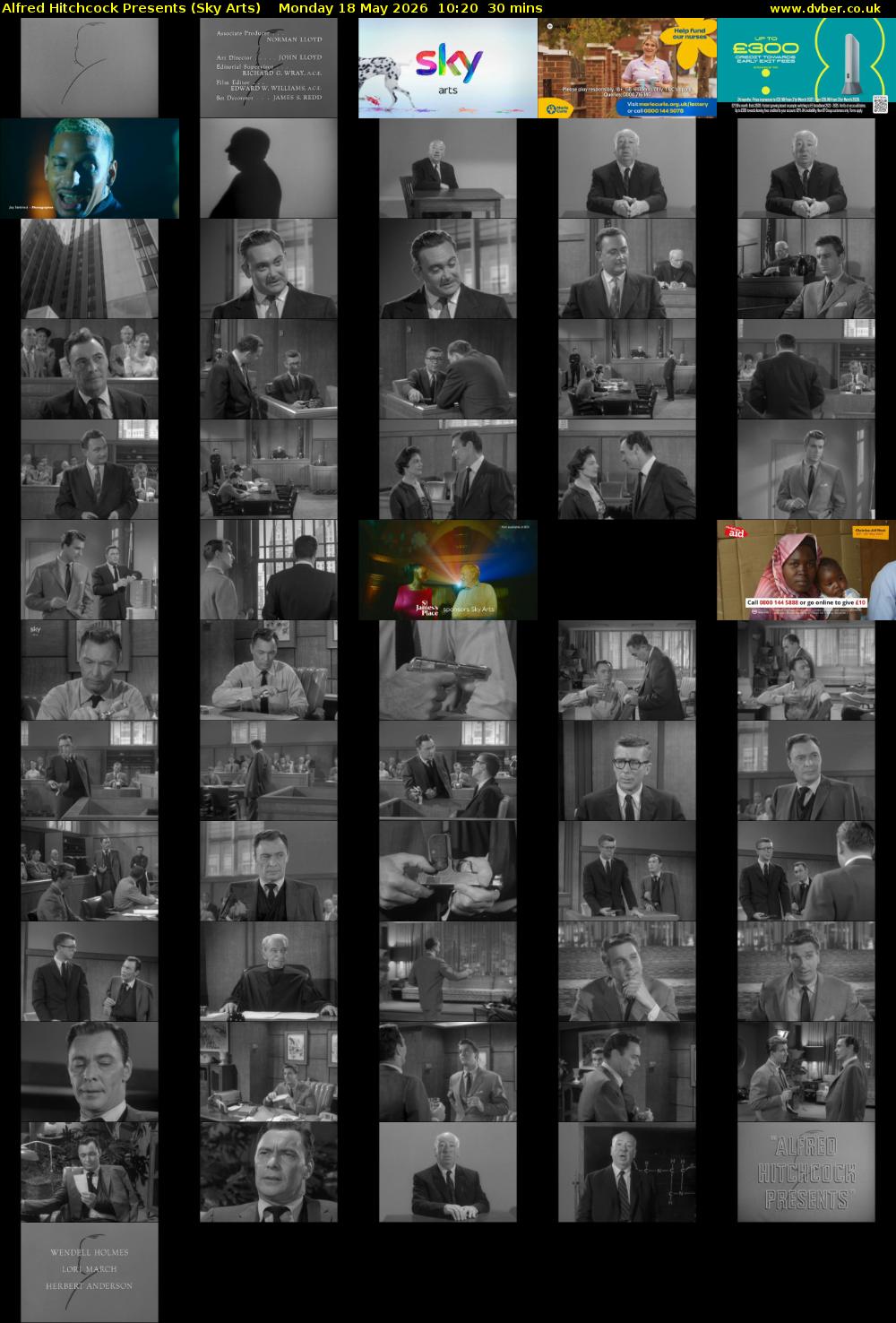 Alfred Hitchcock Presents (Sky Arts) Monday 18 May 2026 10:20 - 10:50