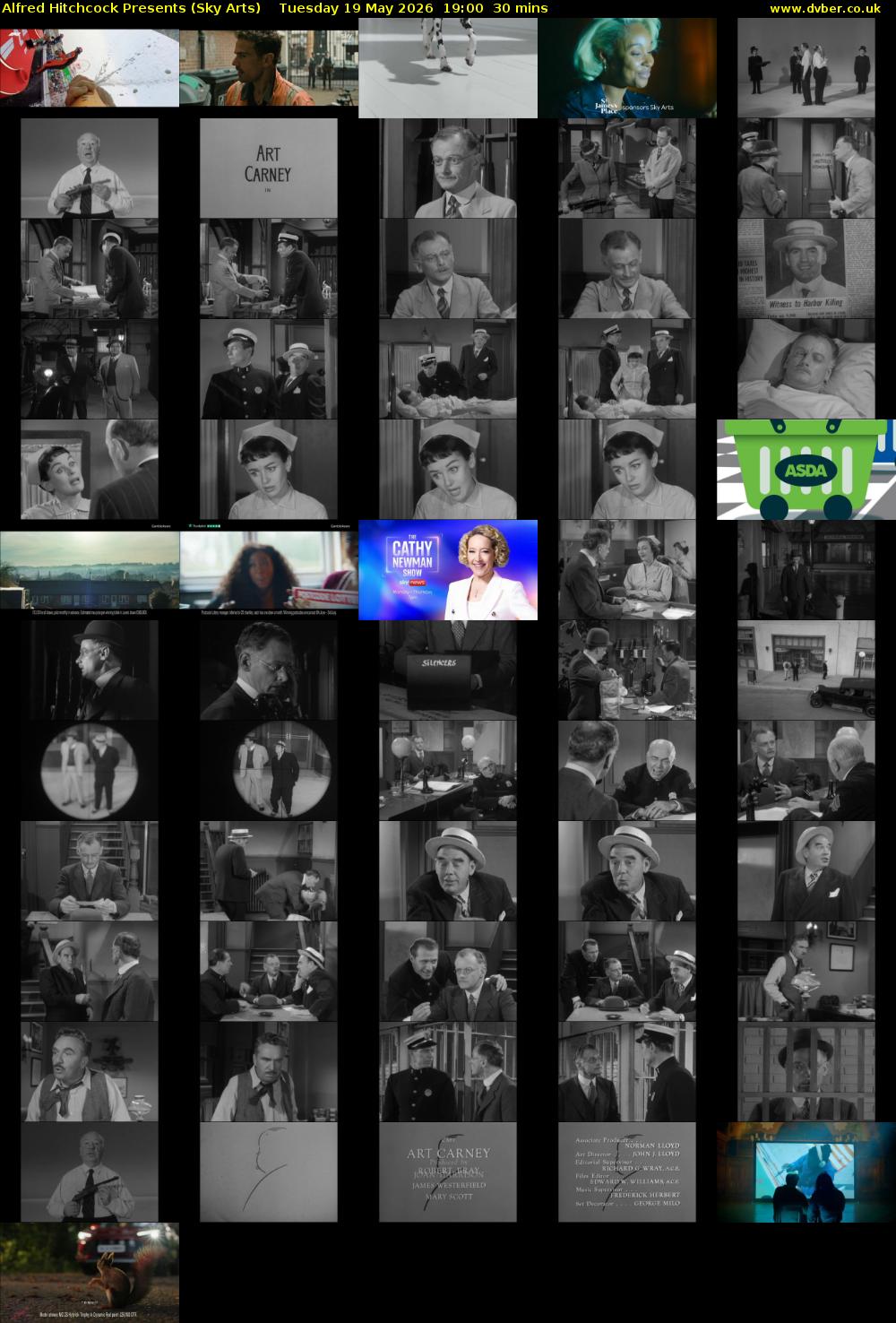 Alfred Hitchcock Presents (Sky Arts) Tuesday 19 May 2026 19:00 - 19:30