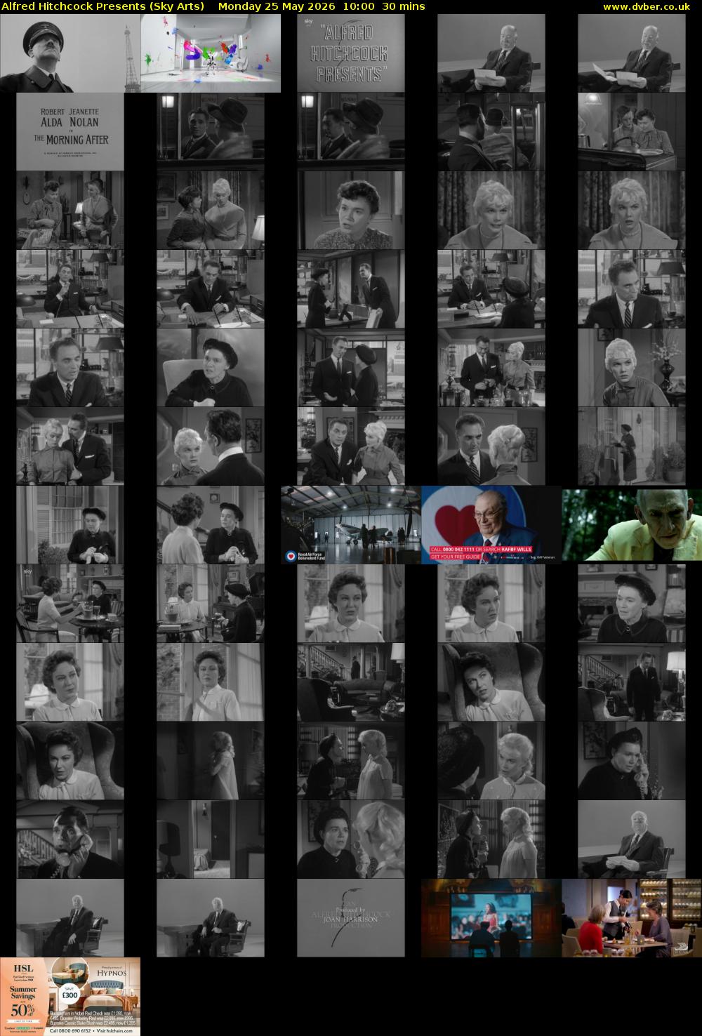 Alfred Hitchcock Presents (Sky Arts) Monday 25 May 2026 10:00 - 10:30