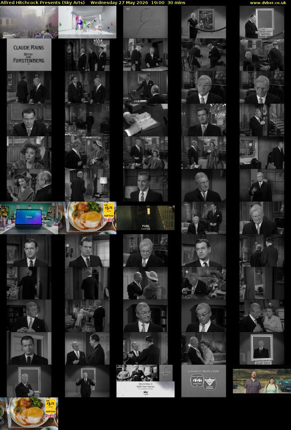Alfred Hitchcock Presents (Sky Arts) Wednesday 27 May 2026 19:00 - 19:30