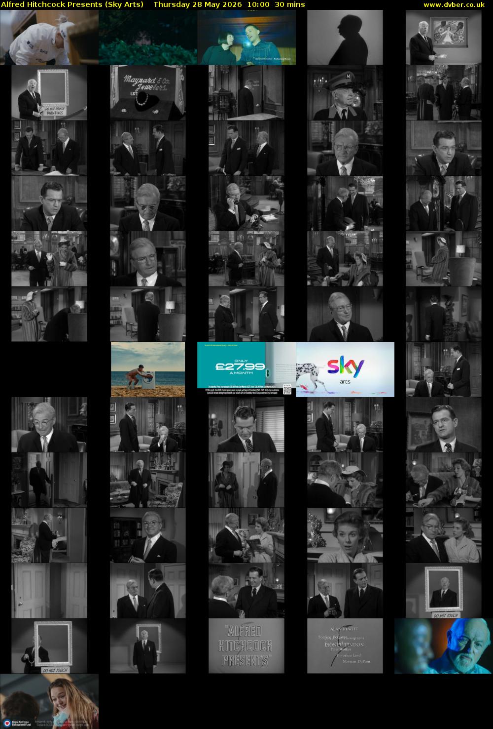 Alfred Hitchcock Presents (Sky Arts) Thursday 28 May 2026 10:00 - 10:30