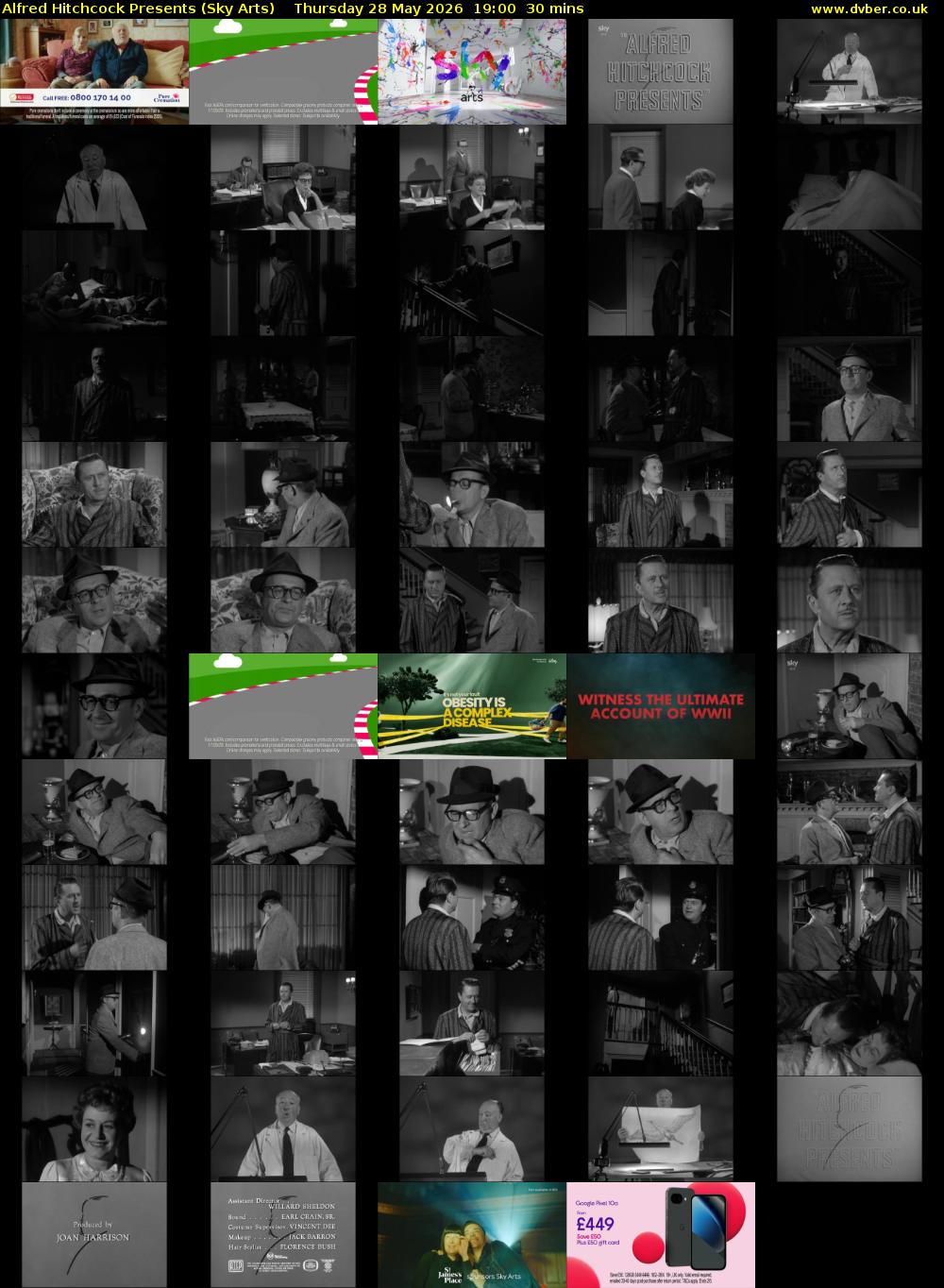 Alfred Hitchcock Presents (Sky Arts) Thursday 28 May 2026 19:00 - 19:30