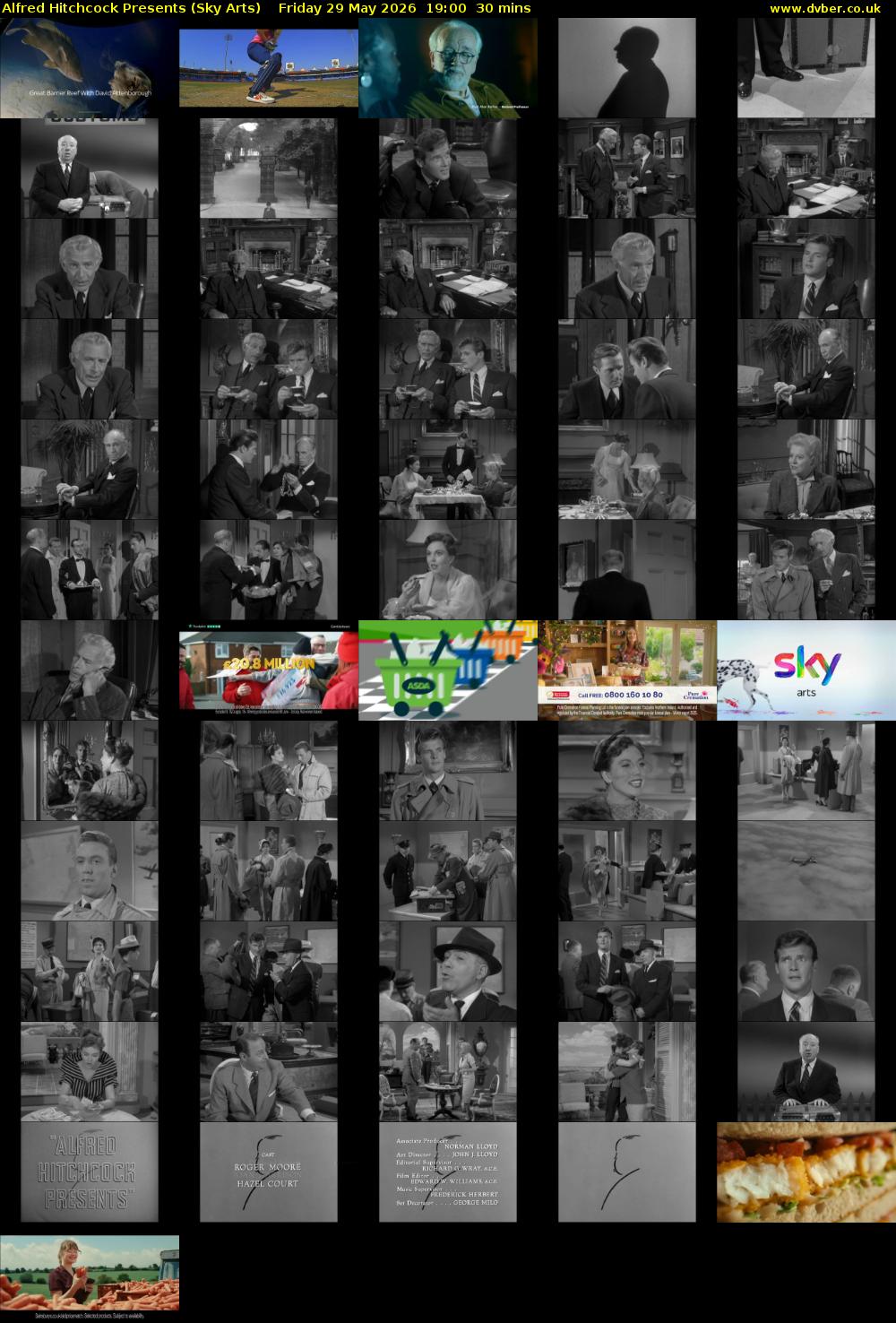 Alfred Hitchcock Presents (Sky Arts) Friday 29 May 2026 19:00 - 19:30