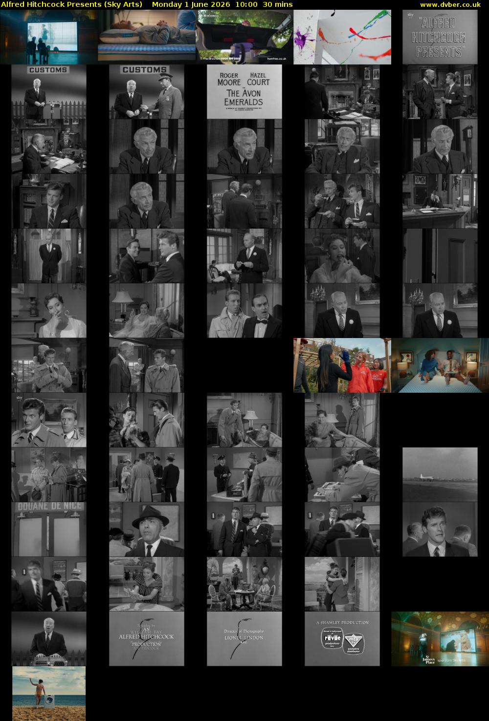Alfred Hitchcock Presents (Sky Arts) Monday 1 June 2026 10:00 - 10:30