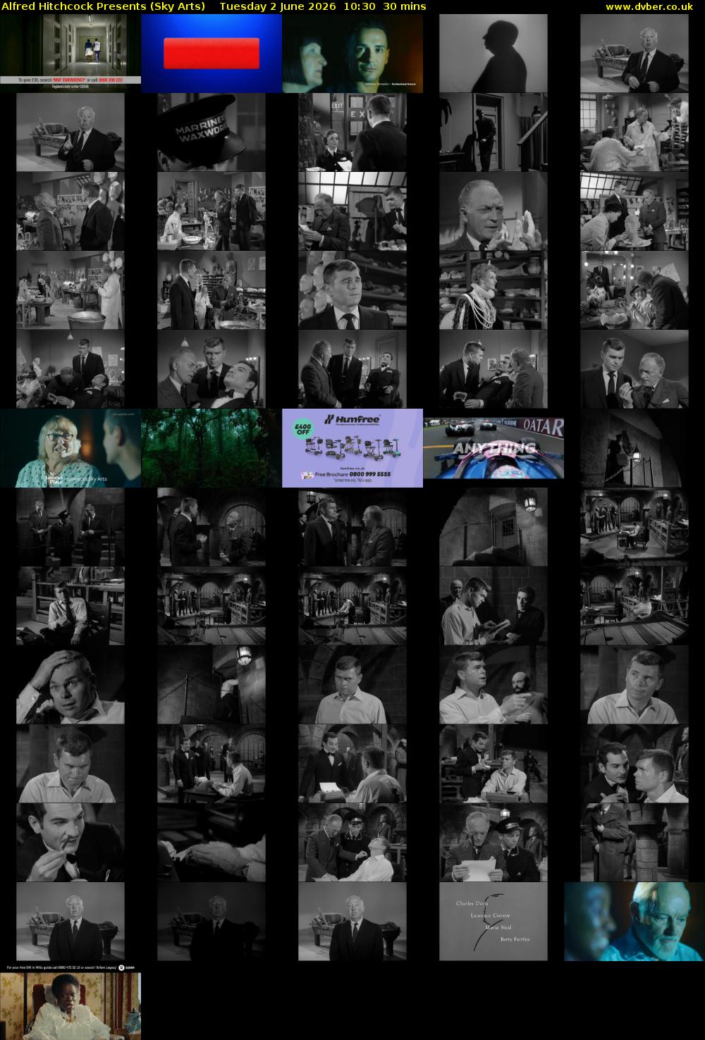 Alfred Hitchcock Presents (Sky Arts) Tuesday 2 June 2026 10:30 - 11:00