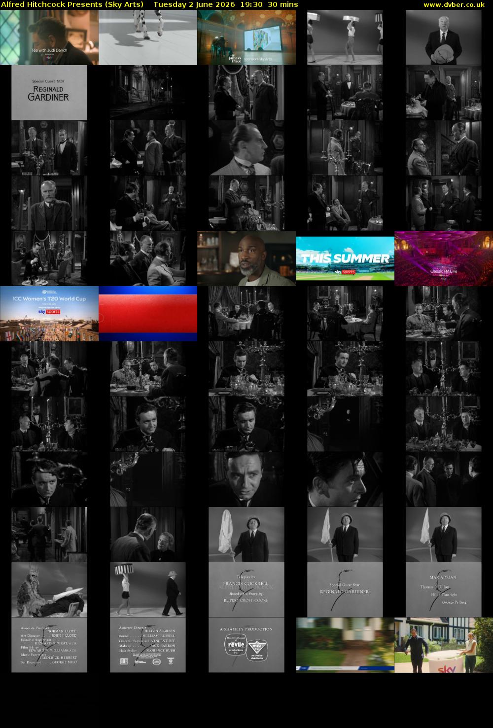 Alfred Hitchcock Presents (Sky Arts) Tuesday 2 June 2026 19:30 - 20:00