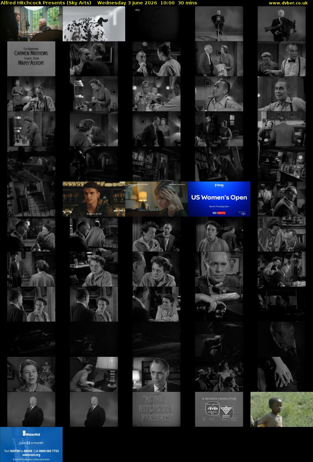 Alfred Hitchcock Presents (Sky Arts) Wednesday 3 June 2026 10:00 - 10:30