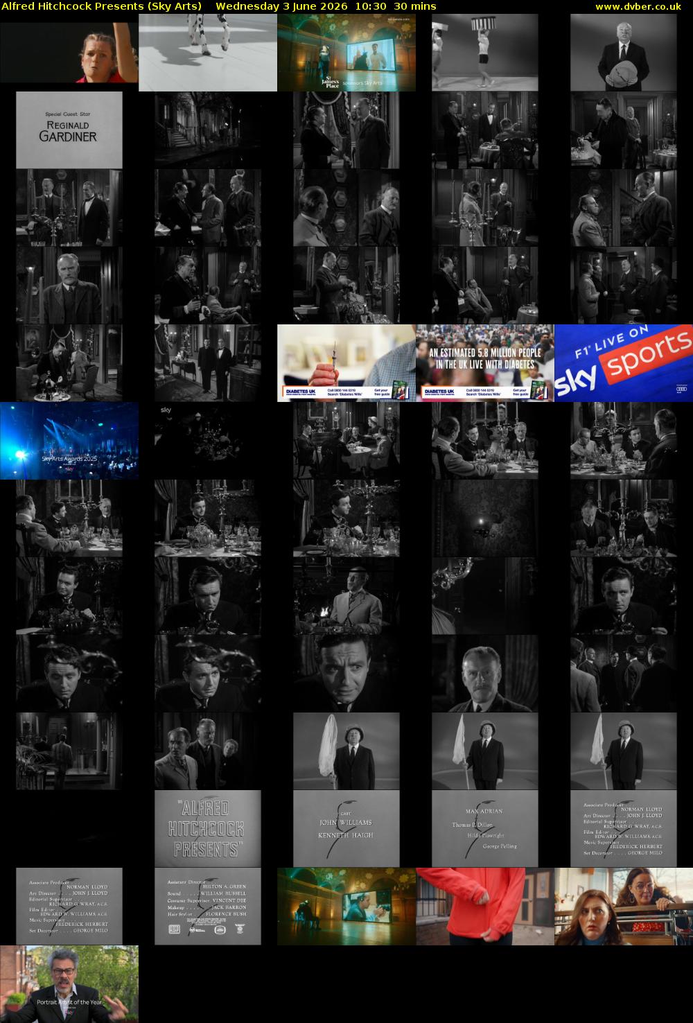 Alfred Hitchcock Presents (Sky Arts) Wednesday 3 June 2026 10:30 - 11:00