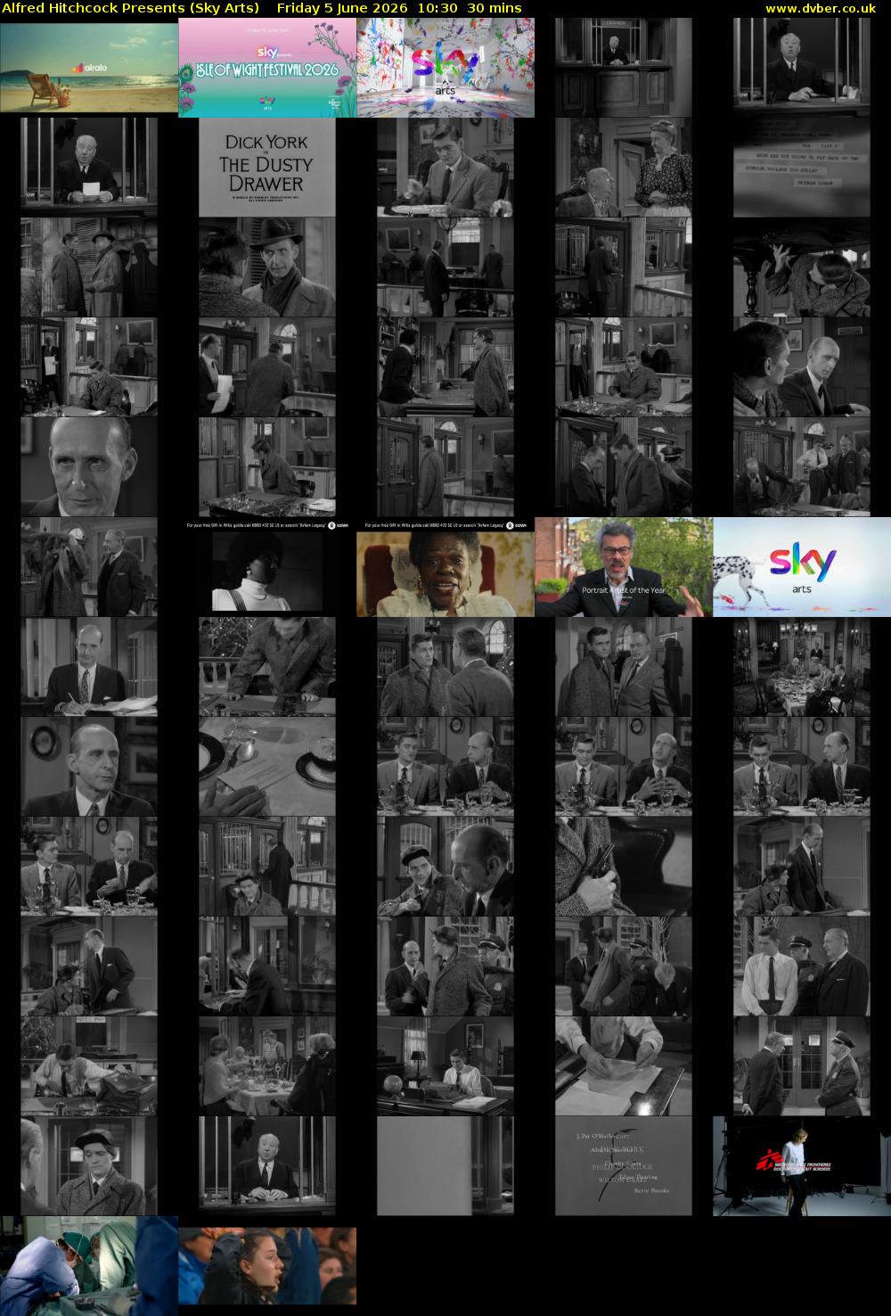 Alfred Hitchcock Presents (Sky Arts) Friday 5 June 2026 10:30 - 11:00