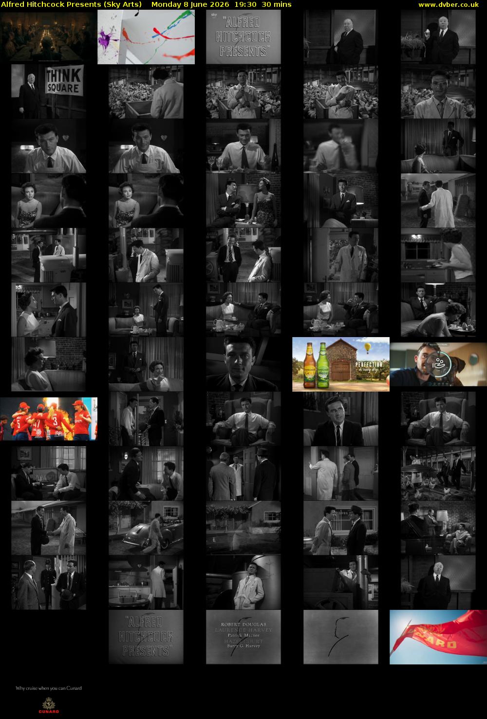 Alfred Hitchcock Presents (Sky Arts) Monday 8 June 2026 19:30 - 20:00