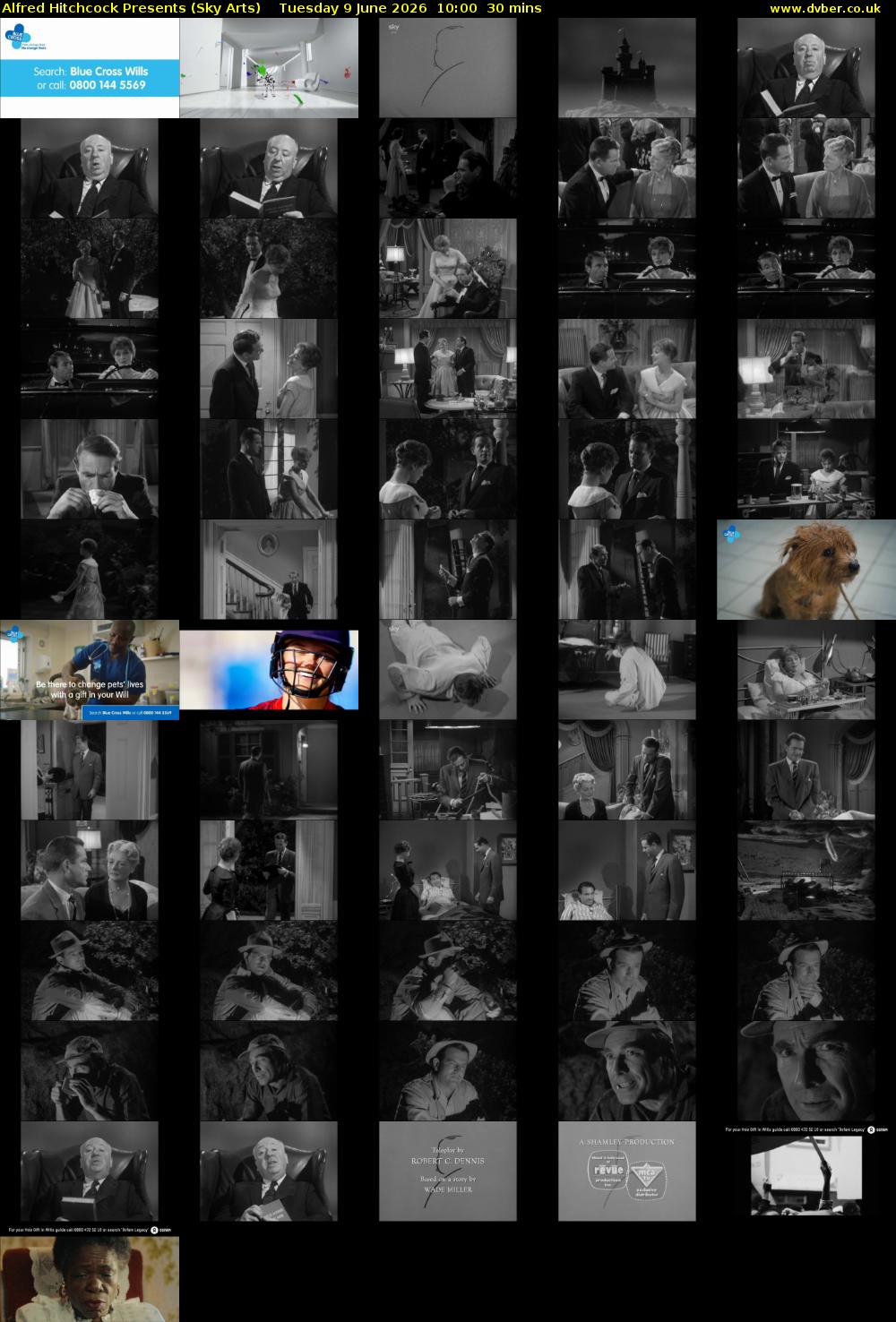 Alfred Hitchcock Presents (Sky Arts) Tuesday 9 June 2026 10:00 - 10:30