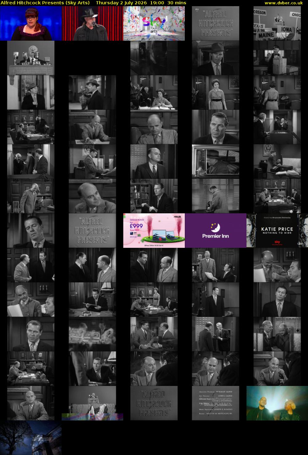 Alfred Hitchcock Presents (Sky Arts) Thursday 2 July 2026 19:00 - 19:30