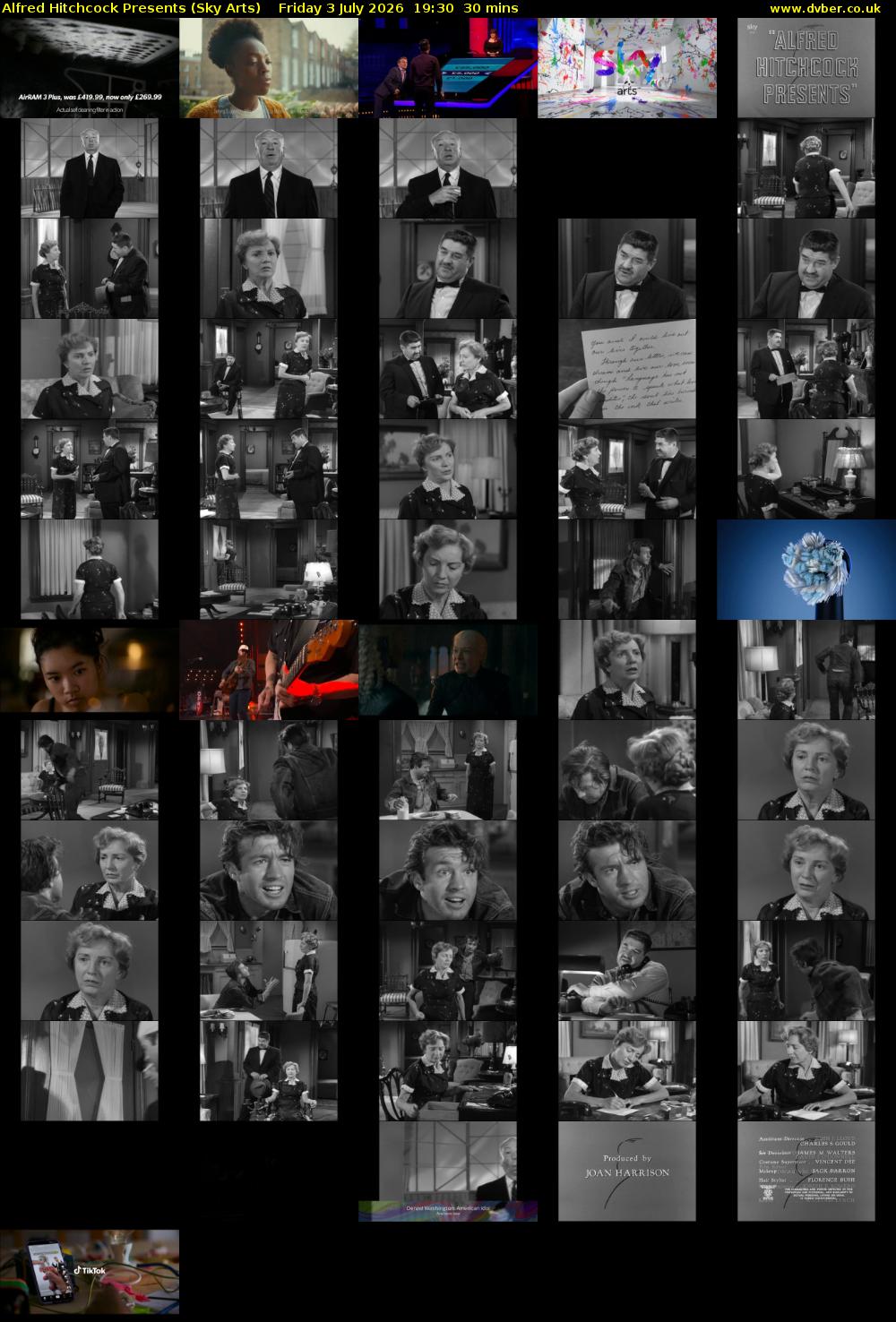 Alfred Hitchcock Presents (Sky Arts) Friday 3 July 2026 19:30 - 20:00