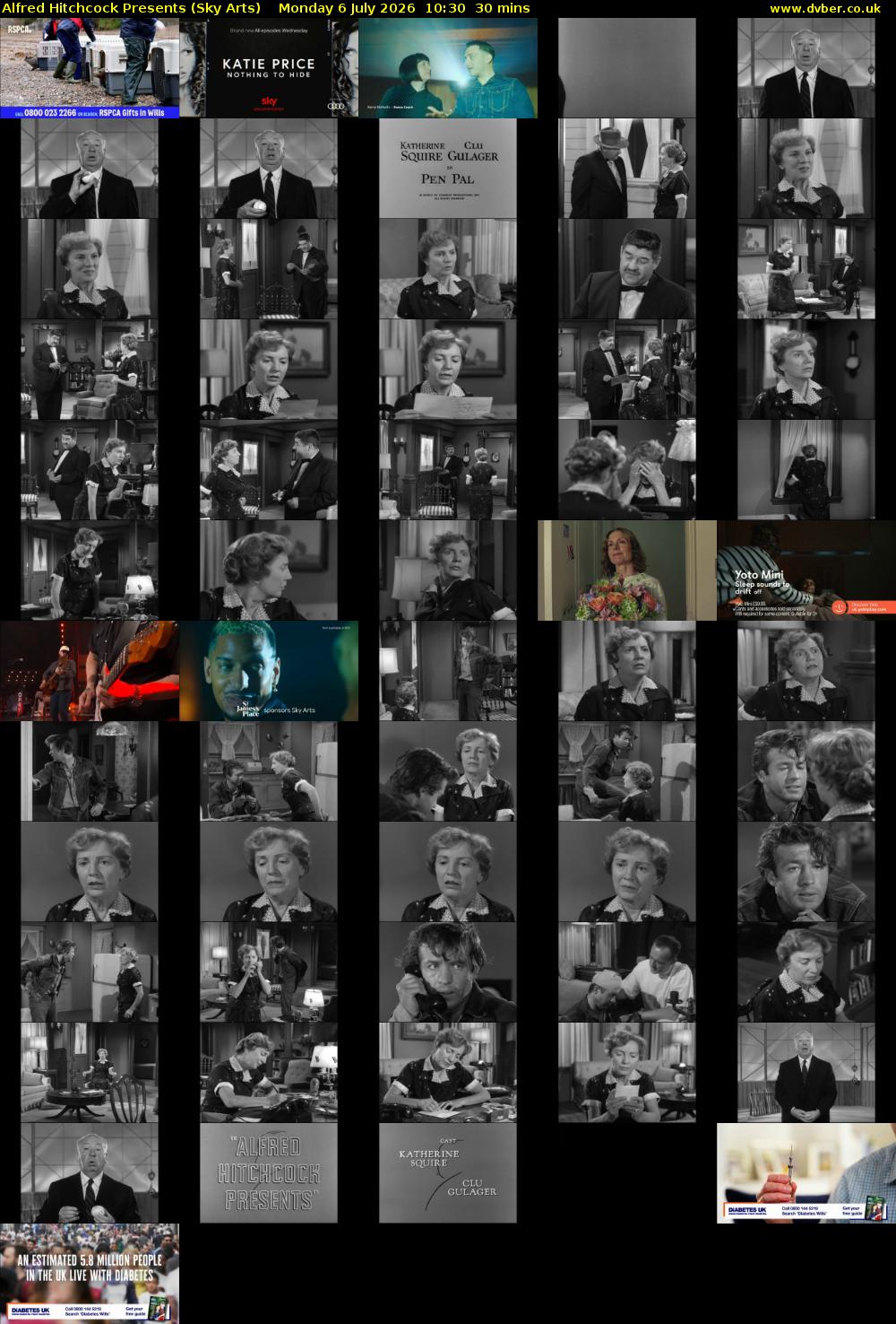 Alfred Hitchcock Presents (Sky Arts) Monday 6 July 2026 10:30 - 11:00