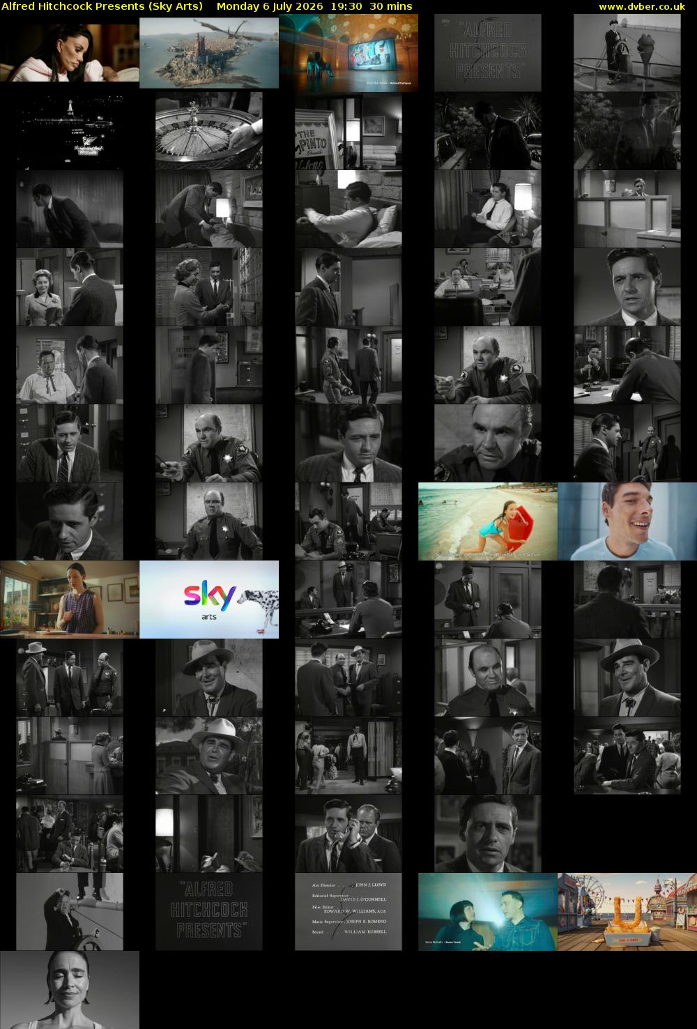 Alfred Hitchcock Presents (Sky Arts) Monday 6 July 2026 19:30 - 20:00