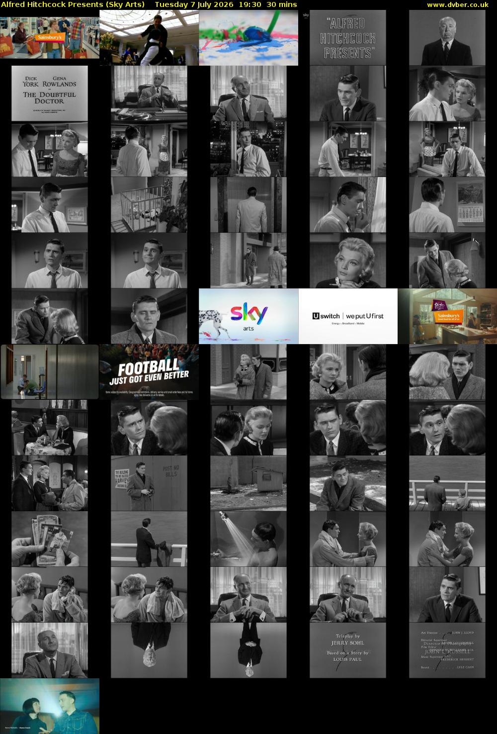 Alfred Hitchcock Presents (Sky Arts) Tuesday 7 July 2026 19:30 - 20:00