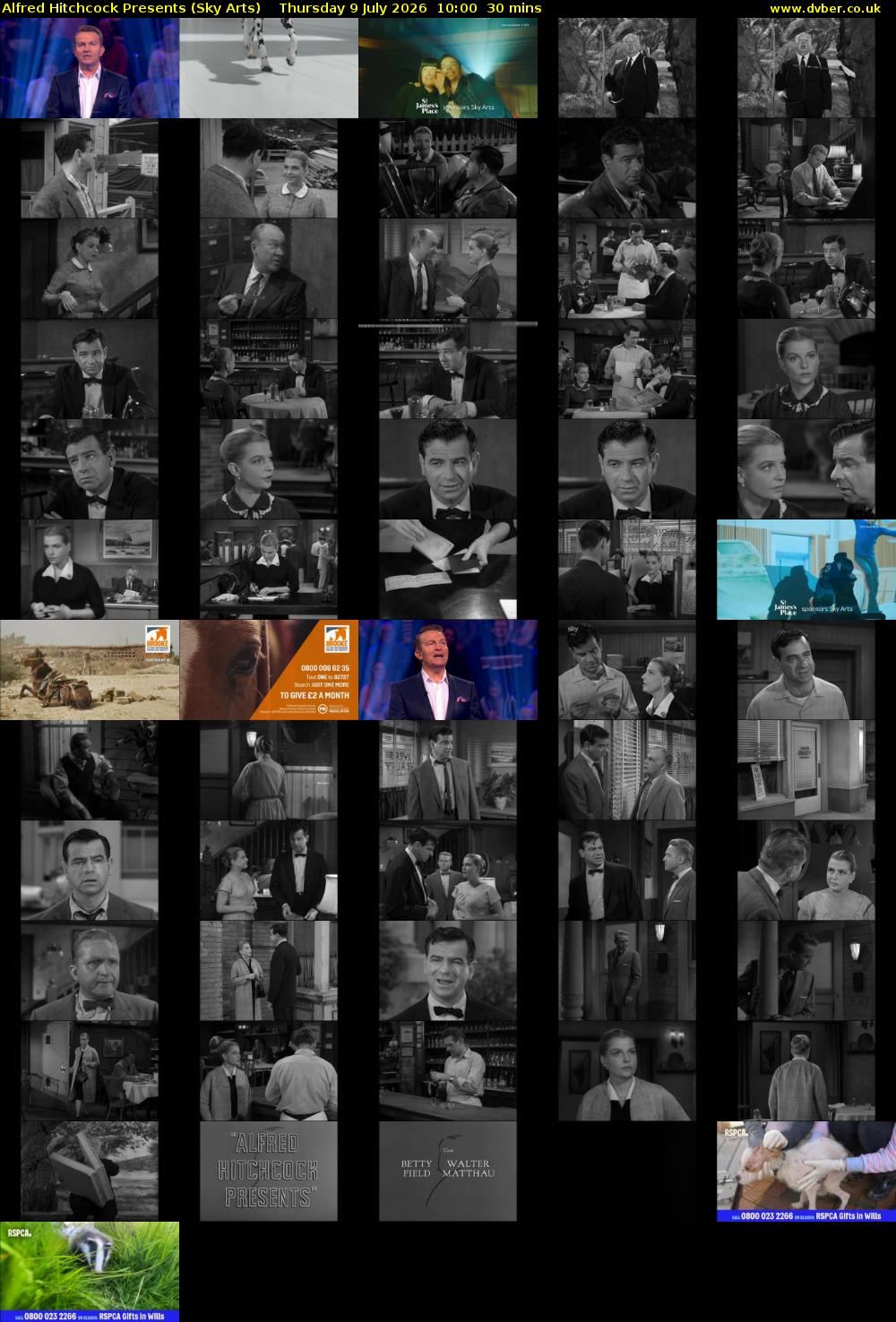 Alfred Hitchcock Presents (Sky Arts) Thursday 9 July 2026 10:00 - 10:30
