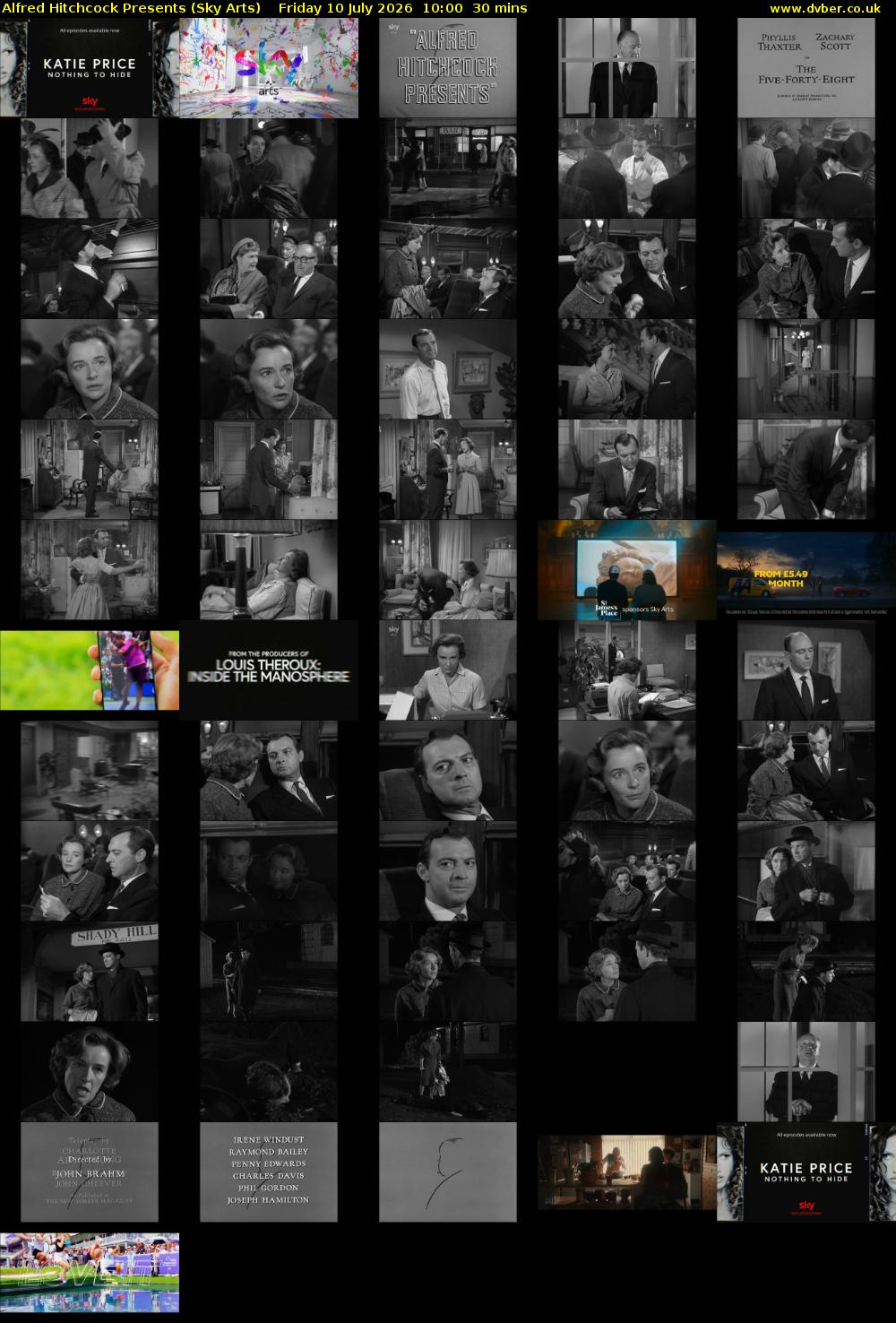 Alfred Hitchcock Presents (Sky Arts) Friday 10 July 2026 10:00 - 10:30