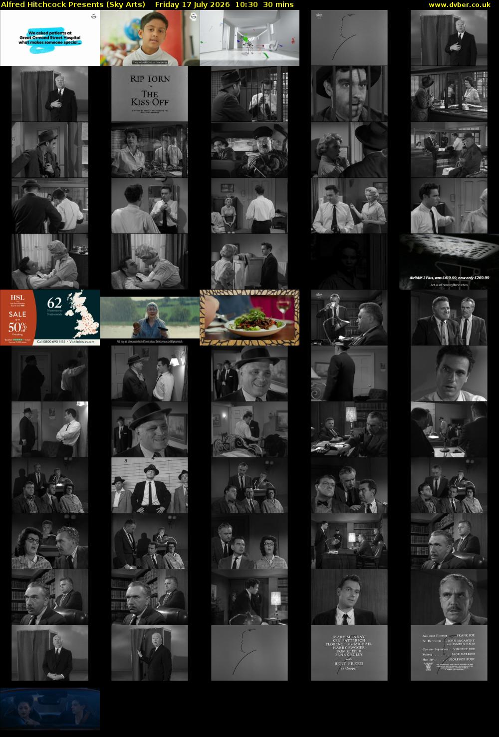 Alfred Hitchcock Presents (Sky Arts) Friday 17 July 2026 10:30 - 11:00