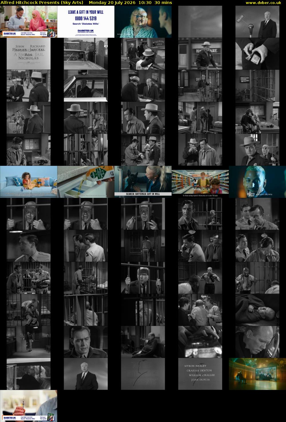 Alfred Hitchcock Presents (Sky Arts) Monday 20 July 2026 10:30 - 11:00