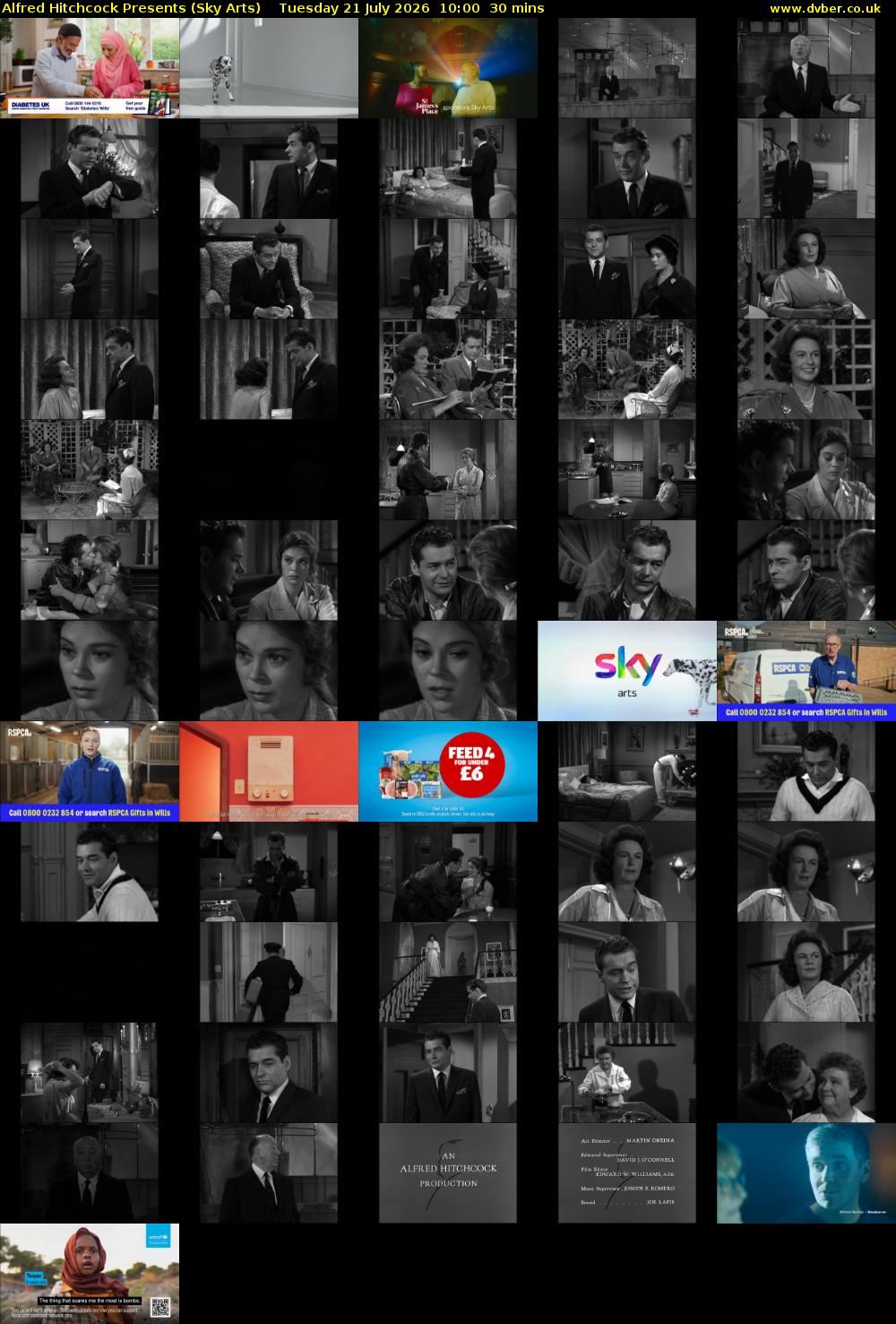 Alfred Hitchcock Presents (Sky Arts) Tuesday 21 July 2026 10:00 - 10:30