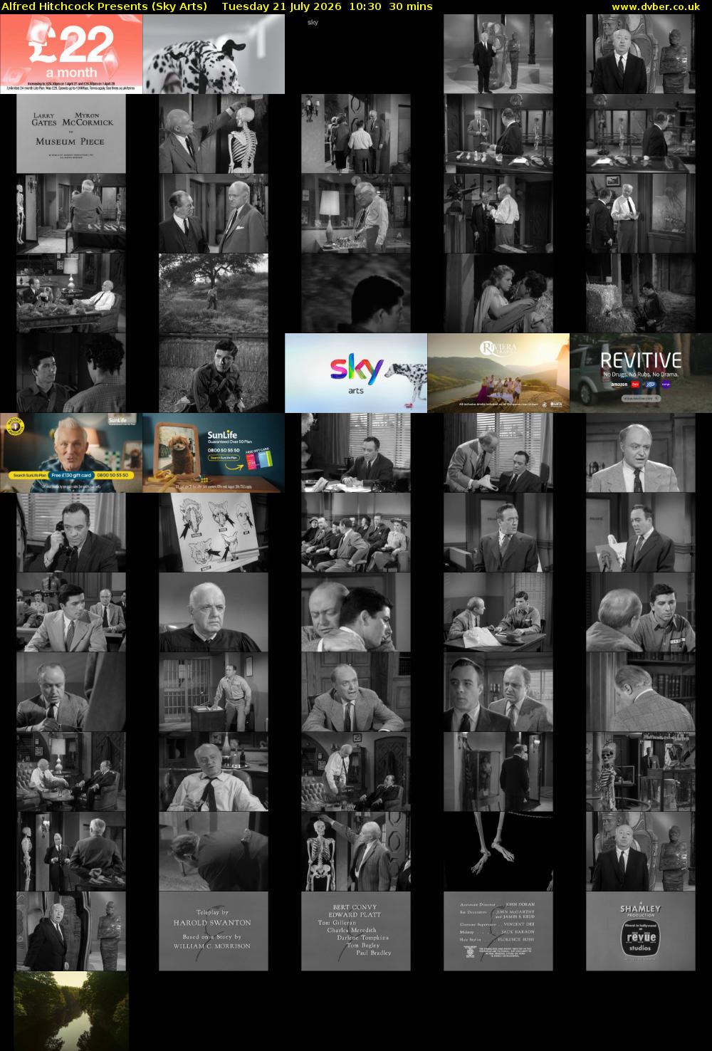 Alfred Hitchcock Presents (Sky Arts) Tuesday 21 July 2026 10:30 - 11:00
