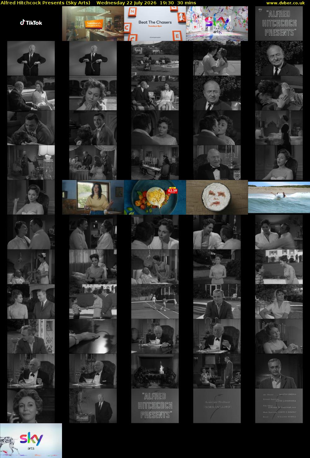 Alfred Hitchcock Presents (Sky Arts) Wednesday 22 July 2026 19:30 - 20:00