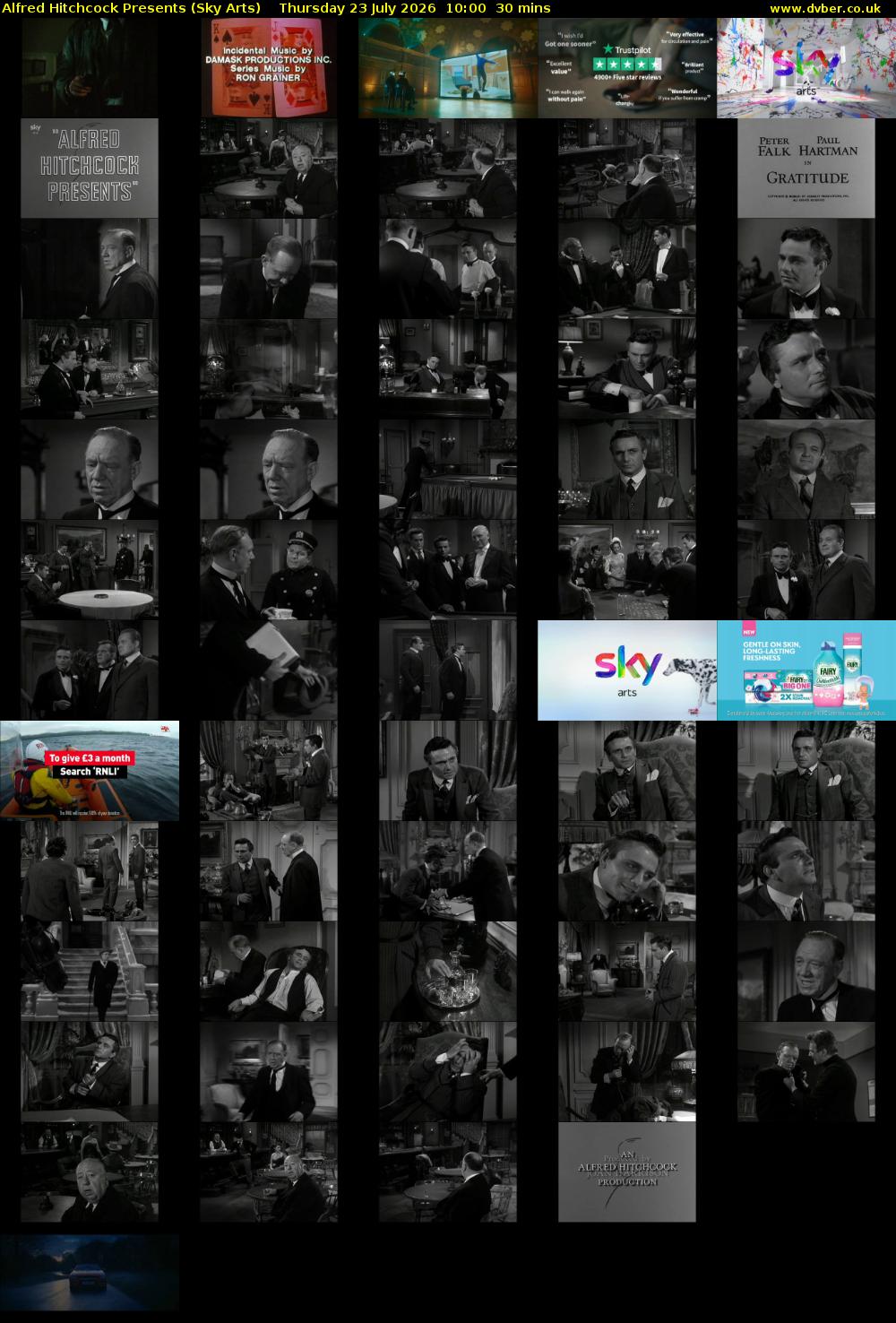 Alfred Hitchcock Presents (Sky Arts) Thursday 23 July 2026 10:00 - 10:30