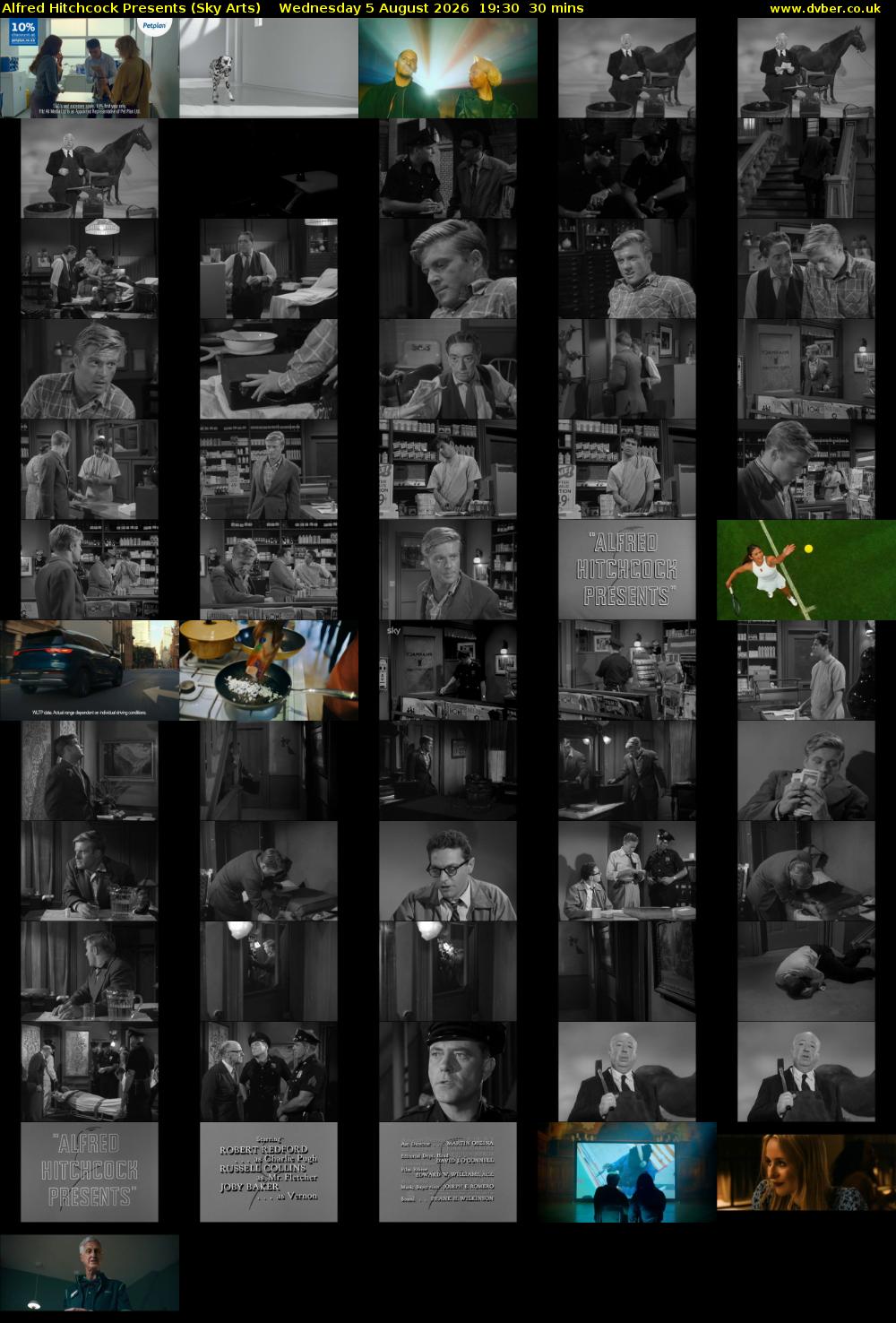 Alfred Hitchcock Presents (Sky Arts) Wednesday 5 August 2026 19:30 - 20:00