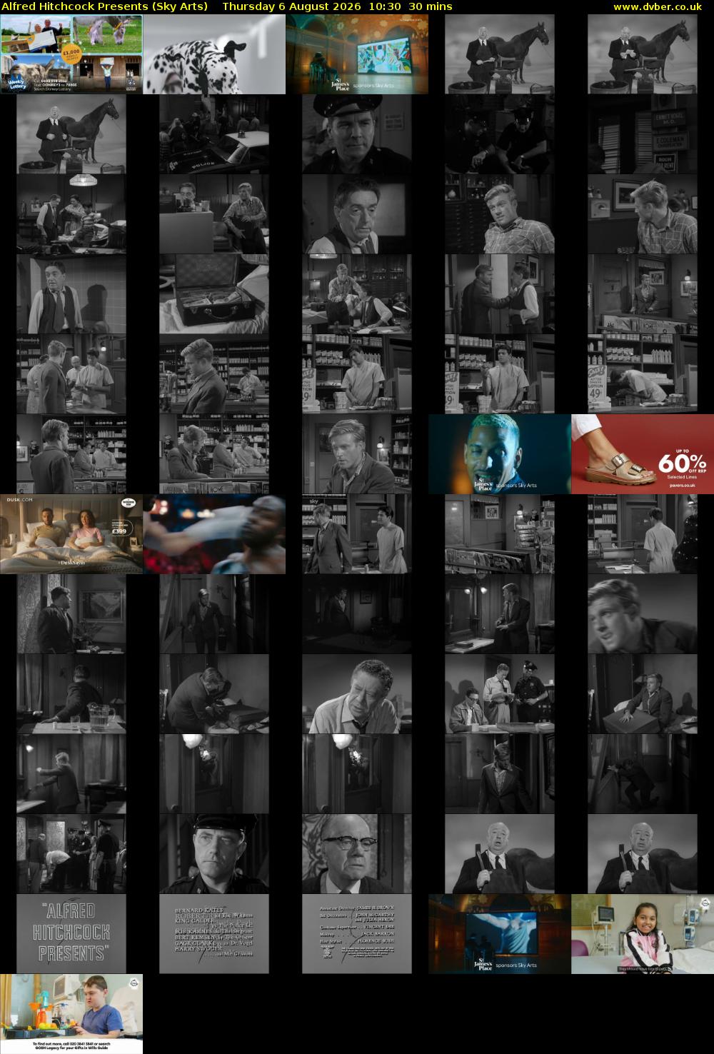 Alfred Hitchcock Presents (Sky Arts) Thursday 6 August 2026 10:30 - 11:00