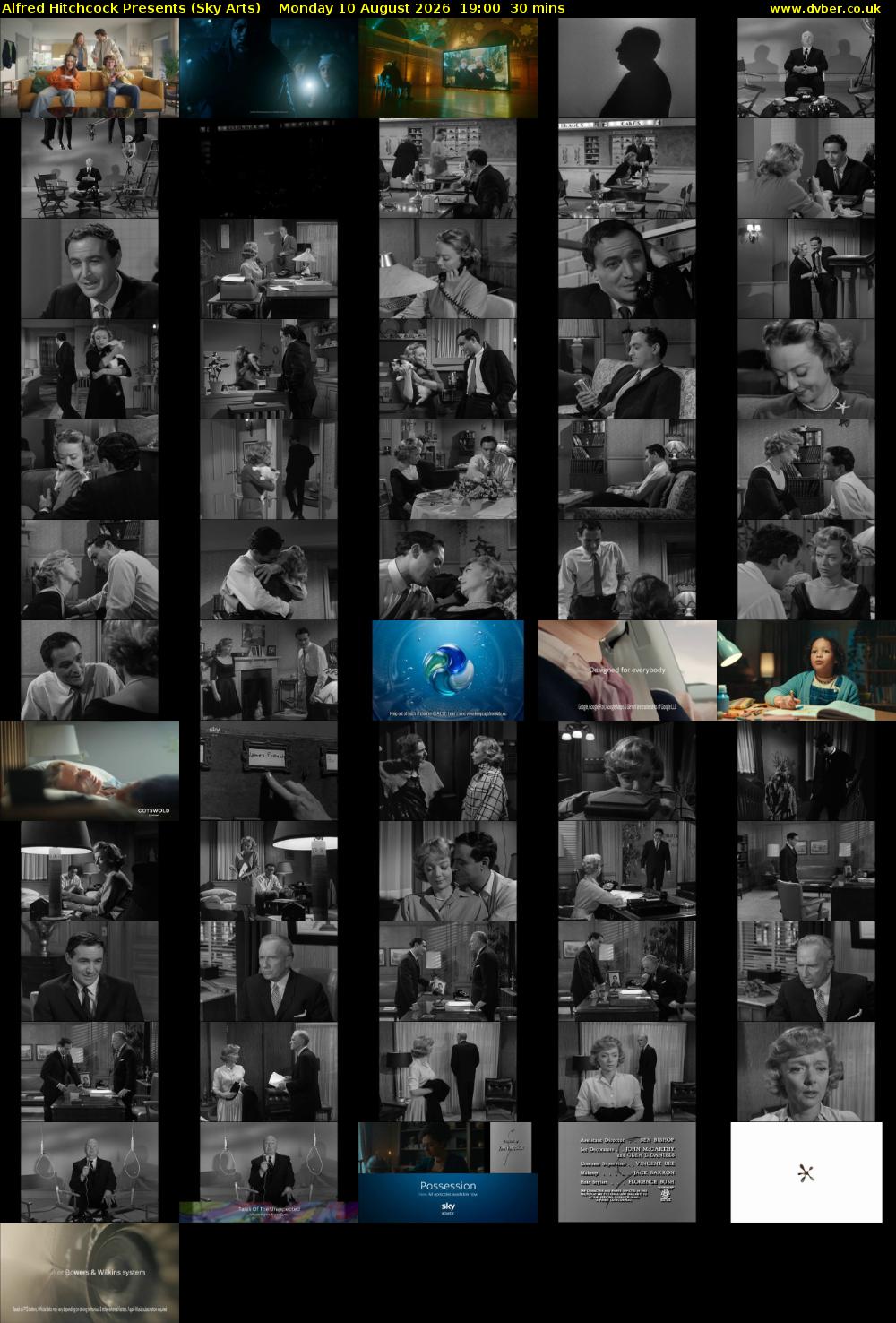 Alfred Hitchcock Presents (Sky Arts) Monday 10 August 2026 19:00 - 19:30