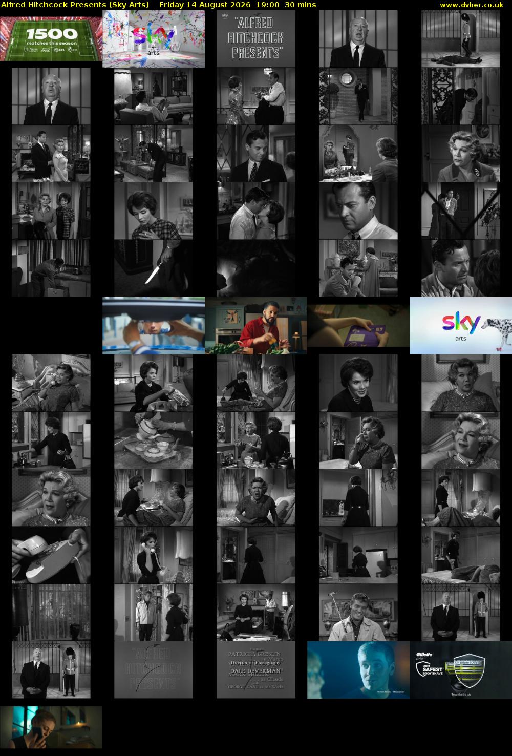 Alfred Hitchcock Presents (Sky Arts) Friday 14 August 2026 19:00 - 19:30