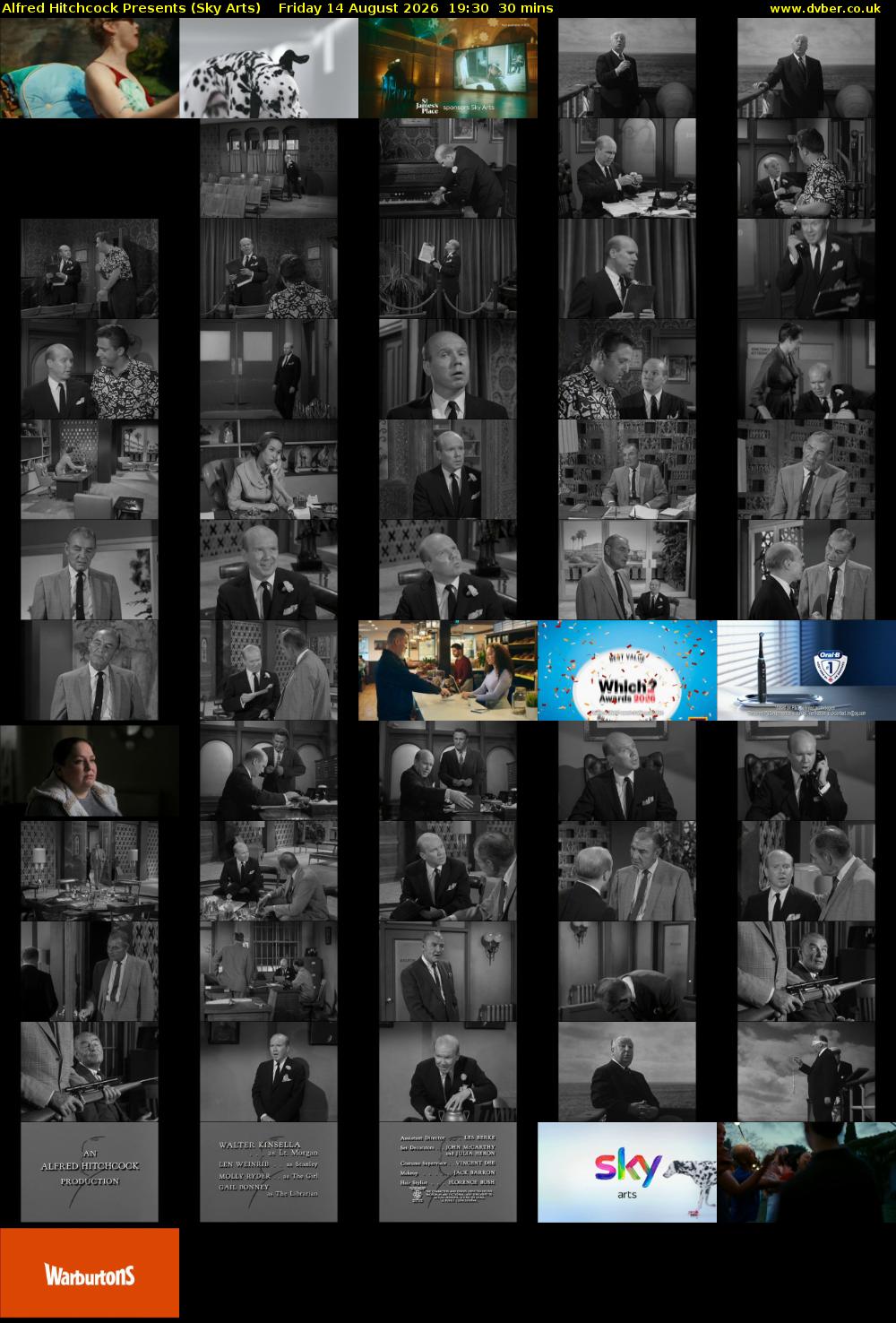 Alfred Hitchcock Presents (Sky Arts) Friday 14 August 2026 19:30 - 20:00