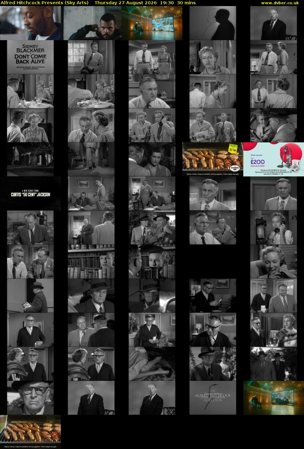 Alfred Hitchcock Presents (Sky Arts) Thursday 27 August 2026 19:30 - 20:00