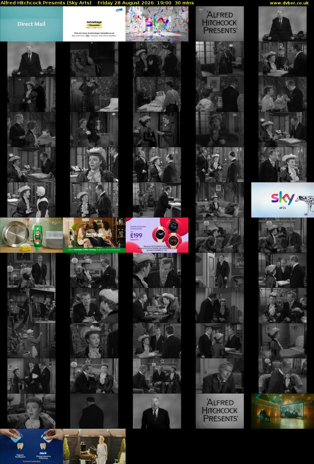 Alfred Hitchcock Presents (Sky Arts) Friday 28 August 2026 19:00 - 19:30