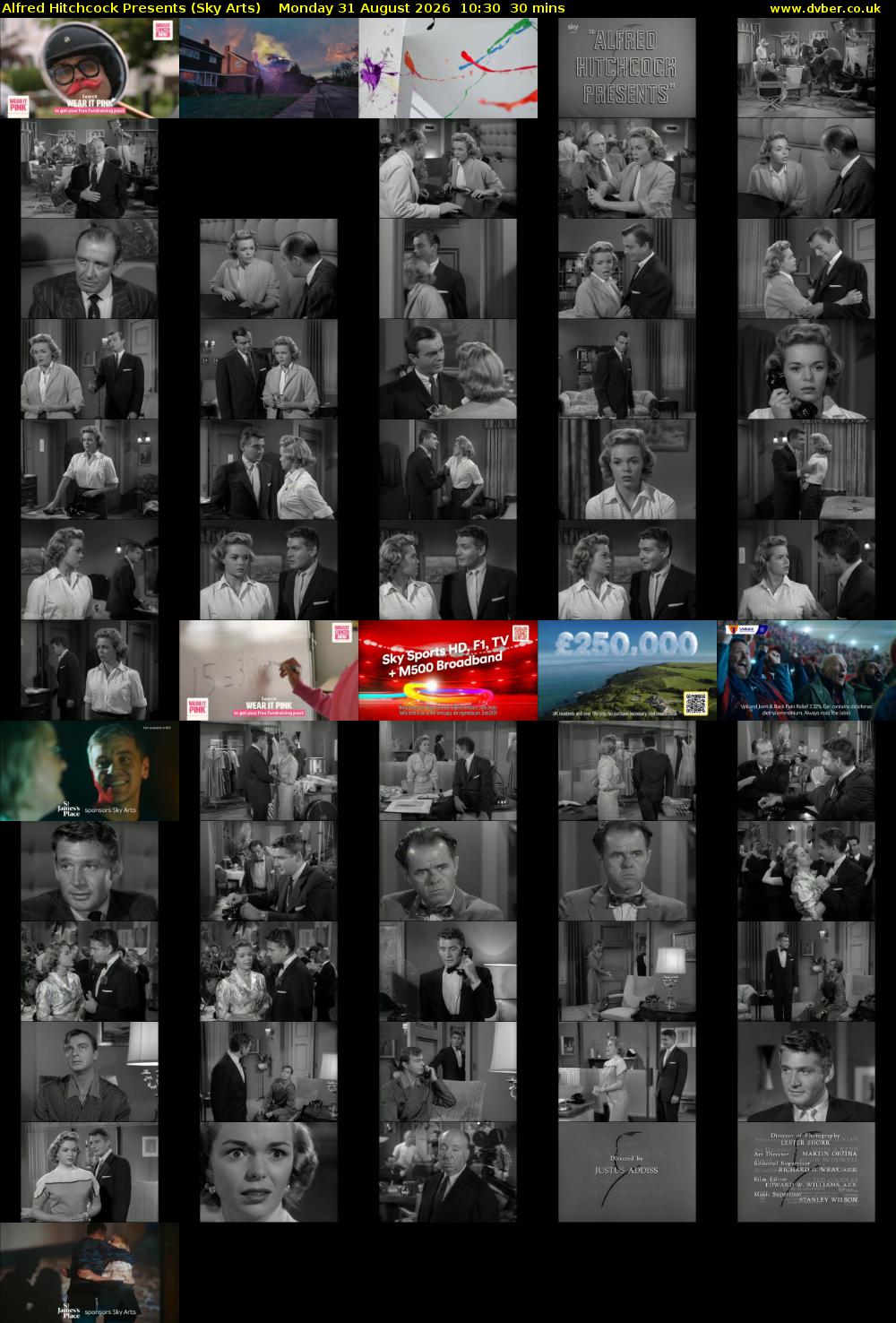 Alfred Hitchcock Presents (Sky Arts) Monday 31 August 2026 10:30 - 11:00