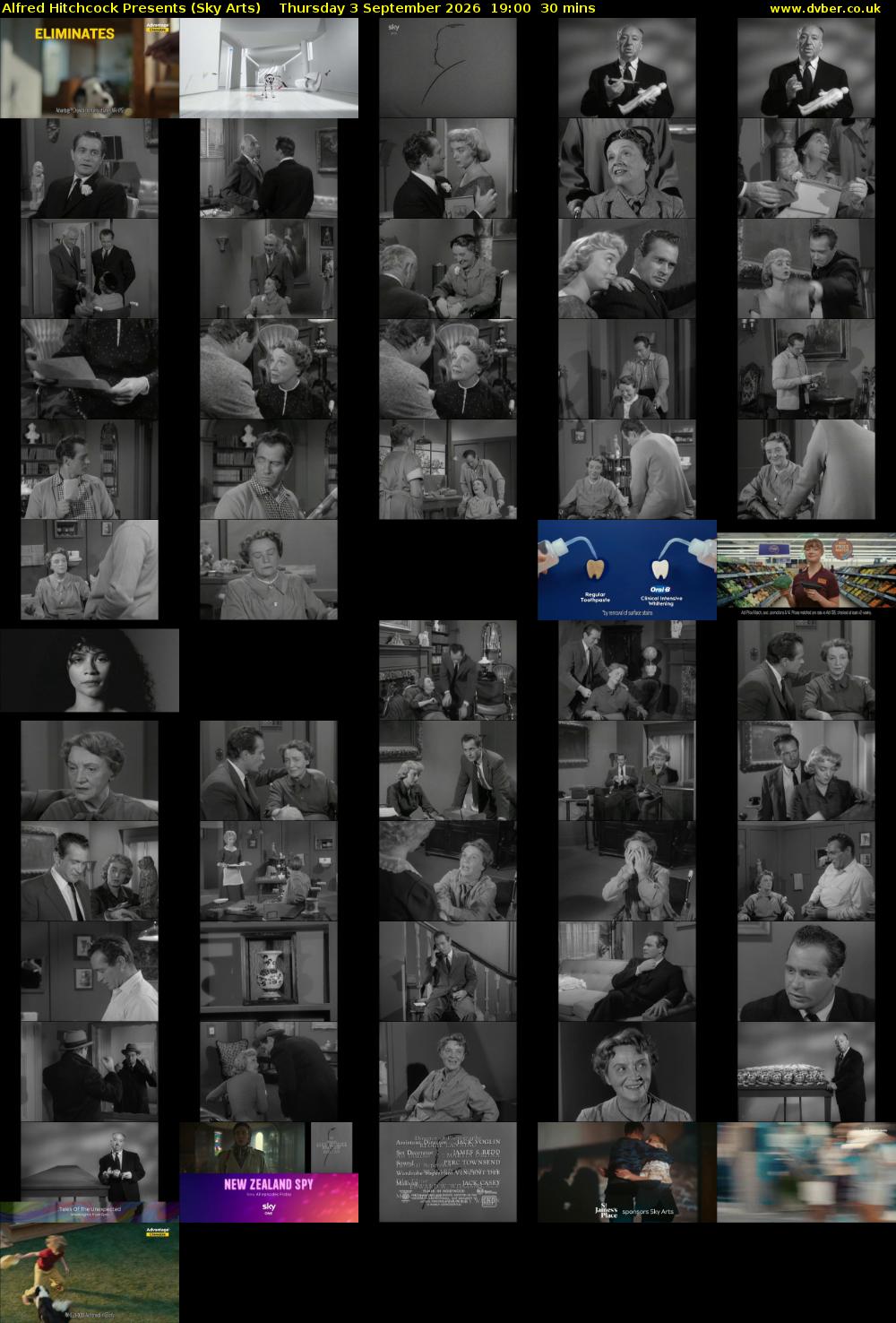 Alfred Hitchcock Presents (Sky Arts) Thursday 3 September 2026 19:00 - 19:30