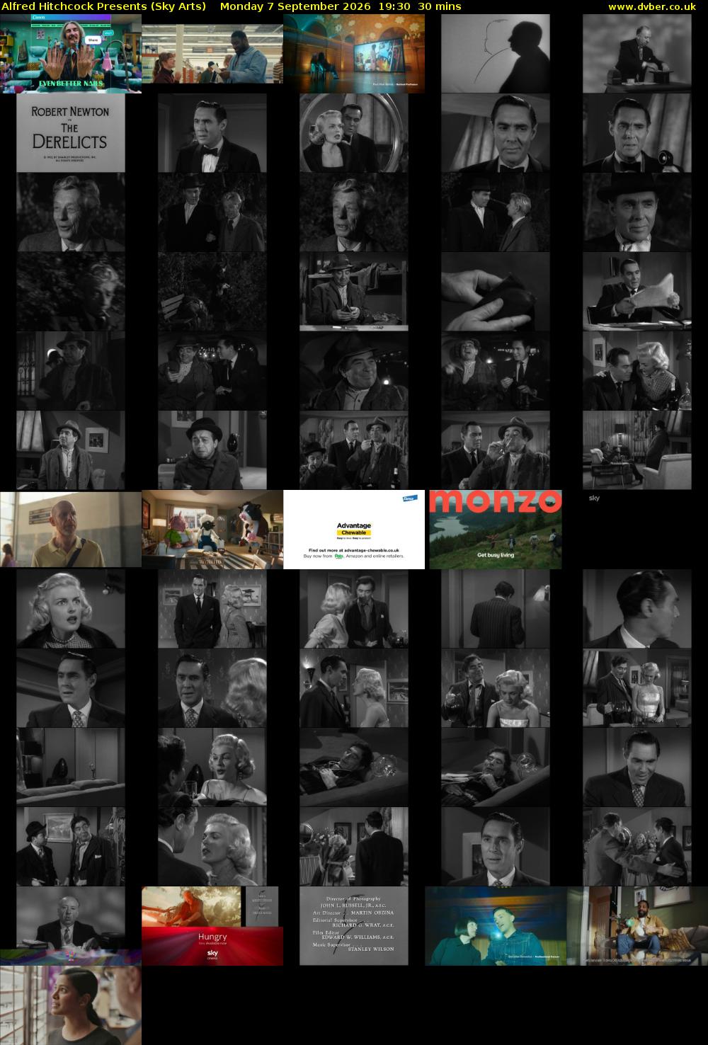 Alfred Hitchcock Presents (Sky Arts) Monday 7 September 2026 19:30 - 20:00